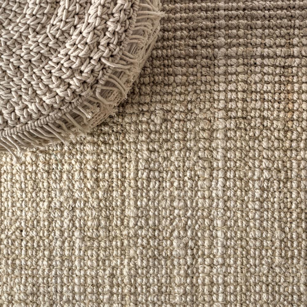 Hand Woven Chunky Jute Area Rug - Natural Fiber Bohemian Floor Mat for Living Room, Bedroom & Home Decor | Eco-Friendly & Durable