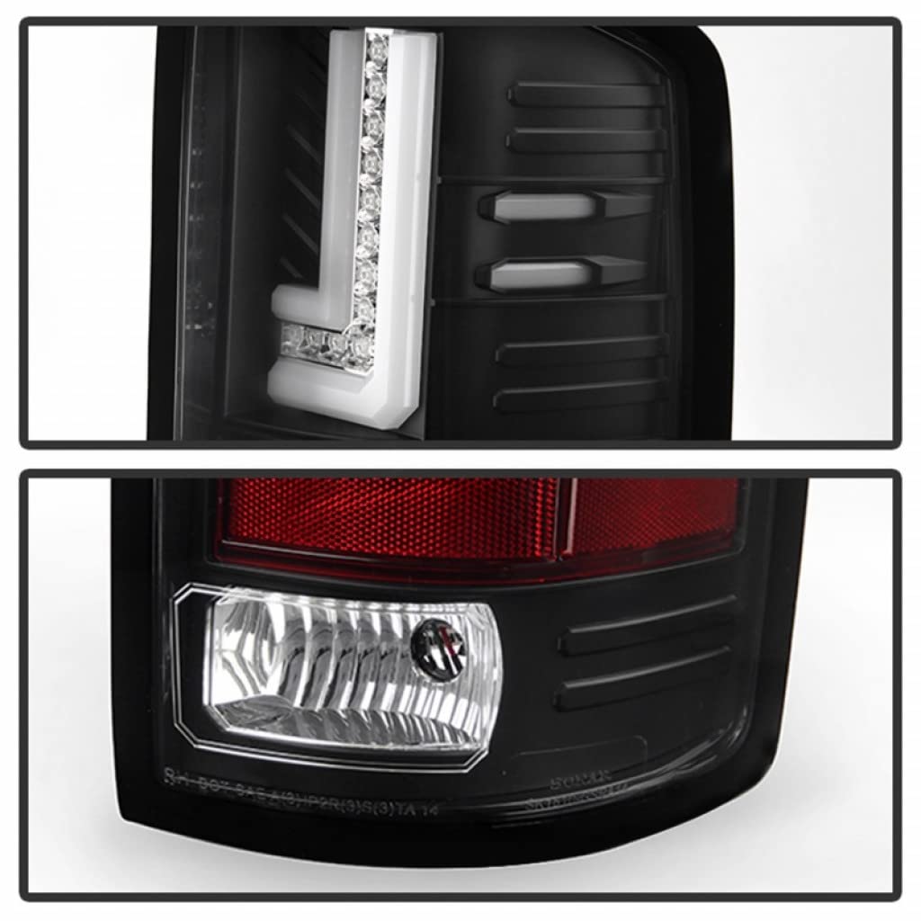GMC Sierra 2014 2015 2016 LED Tail Lights Pair - Black Spyder ALT-YD-GS14-LBLED-BK (5080660) | Durable Replacement for Enhanced Visibility & Style | Perfect for Off-Roading & Night Driving