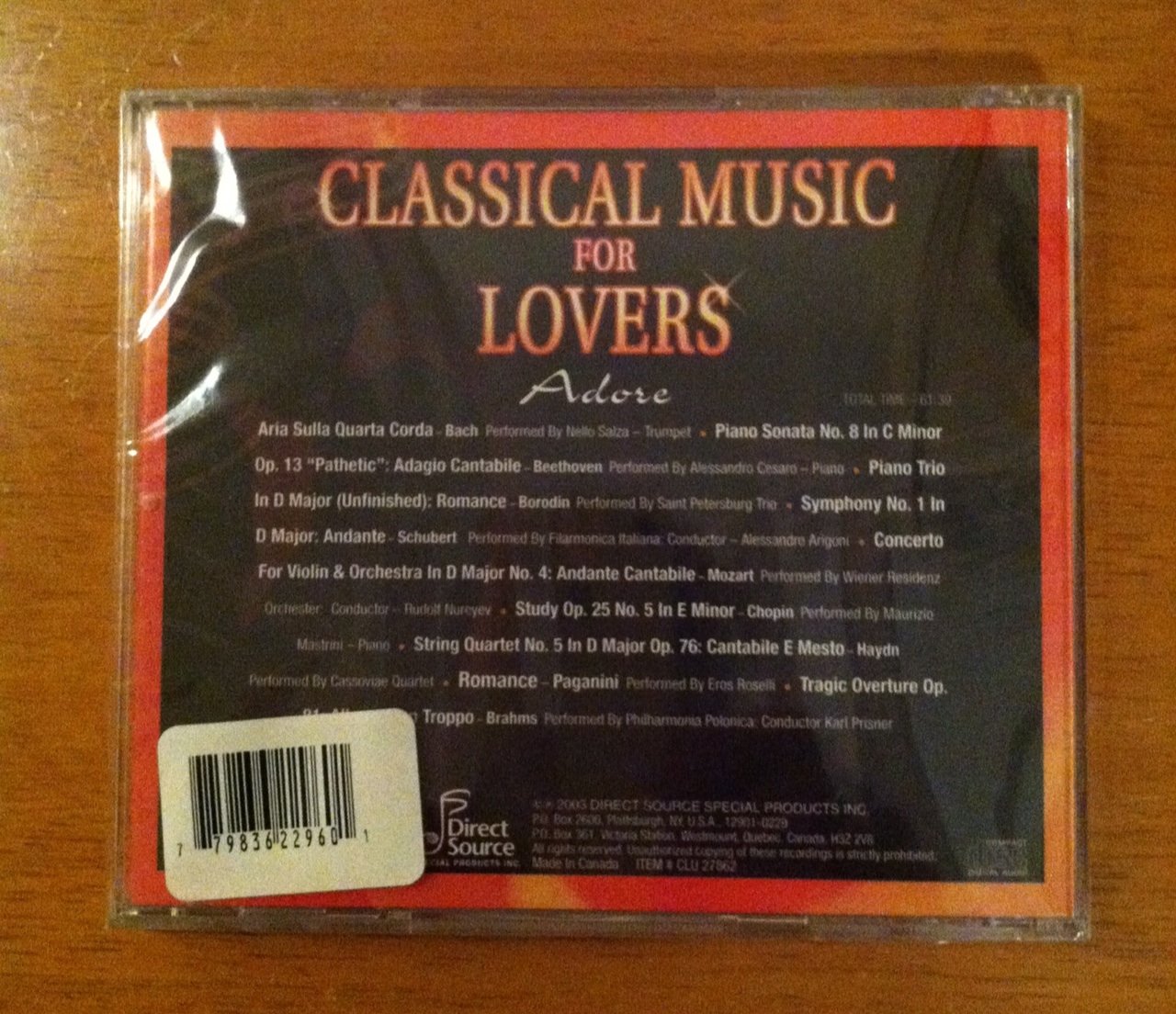 Classical Music for Lovers: Adore Romantic Melodies (Audio CD) - Perfect for Date Nights, Weddings & Relaxing Moments