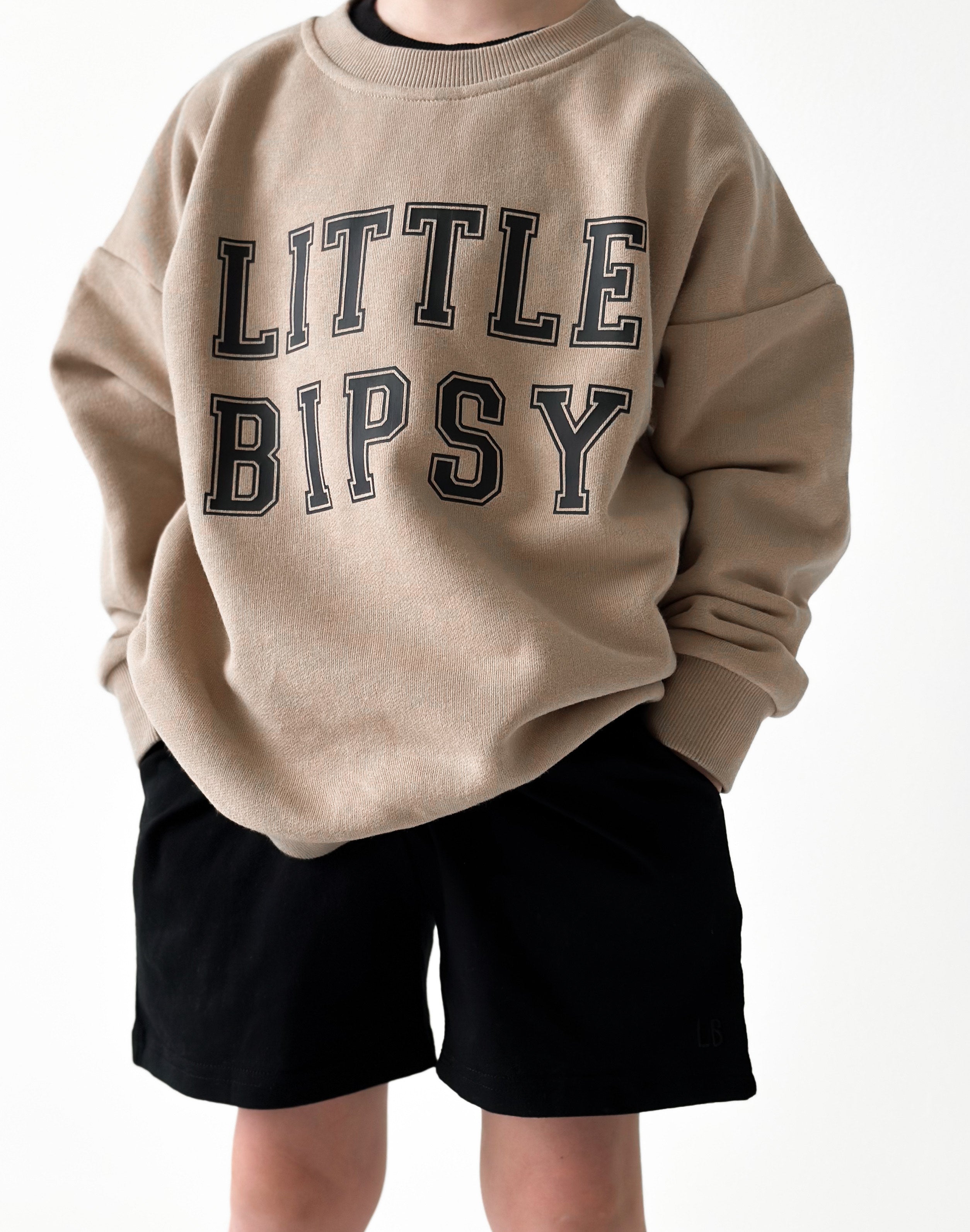 LB Collegiate Crewneck Sweatshirt for Men & Women | Soft Cotton Blend | Comfortable & Stylish | Tan | Perfect for Casual Wear, College Campuses & Everyday Outfits