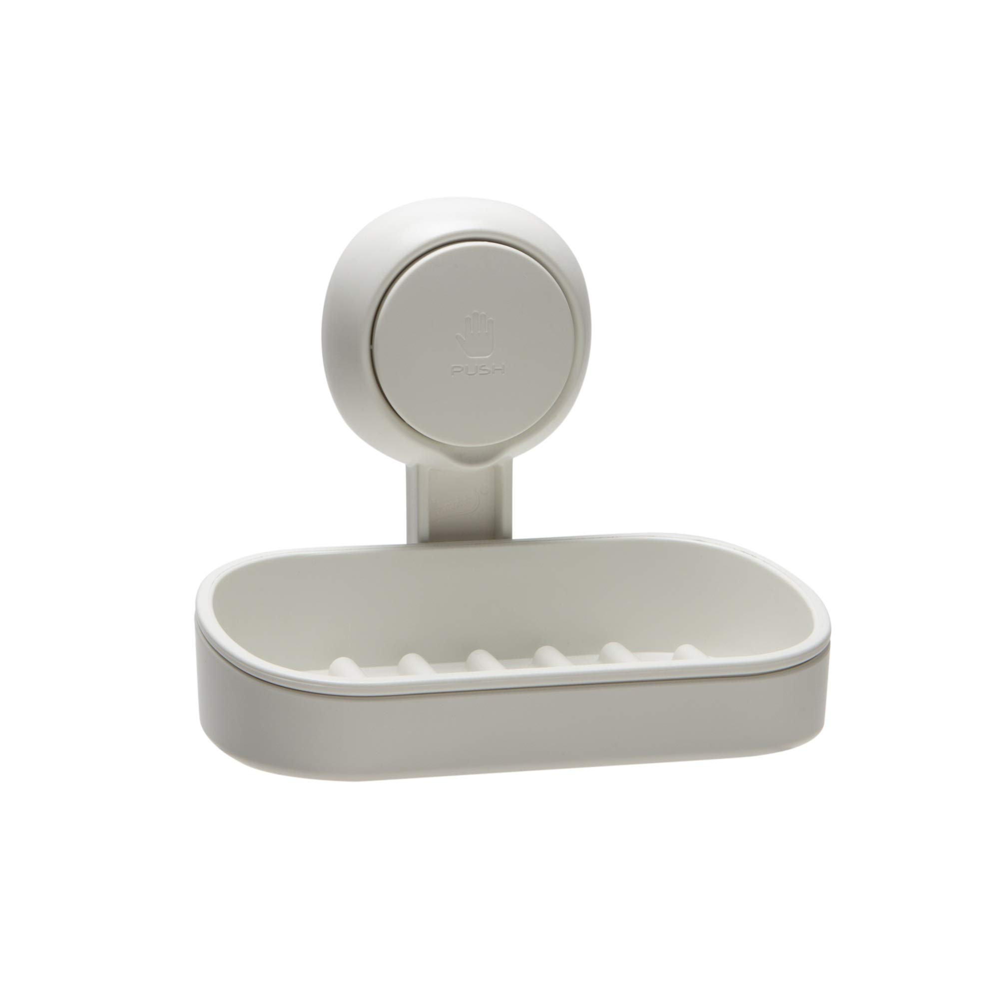 Bath Bliss Power Lock Gel-Suction Soap Dish - Strong Wall Mount for Bathroom Mirror or Shower - No Tools Required - Kitchen Sponge Holder with Easy Release - White - Perfect for Showers, Sinks, and Countertop Organization