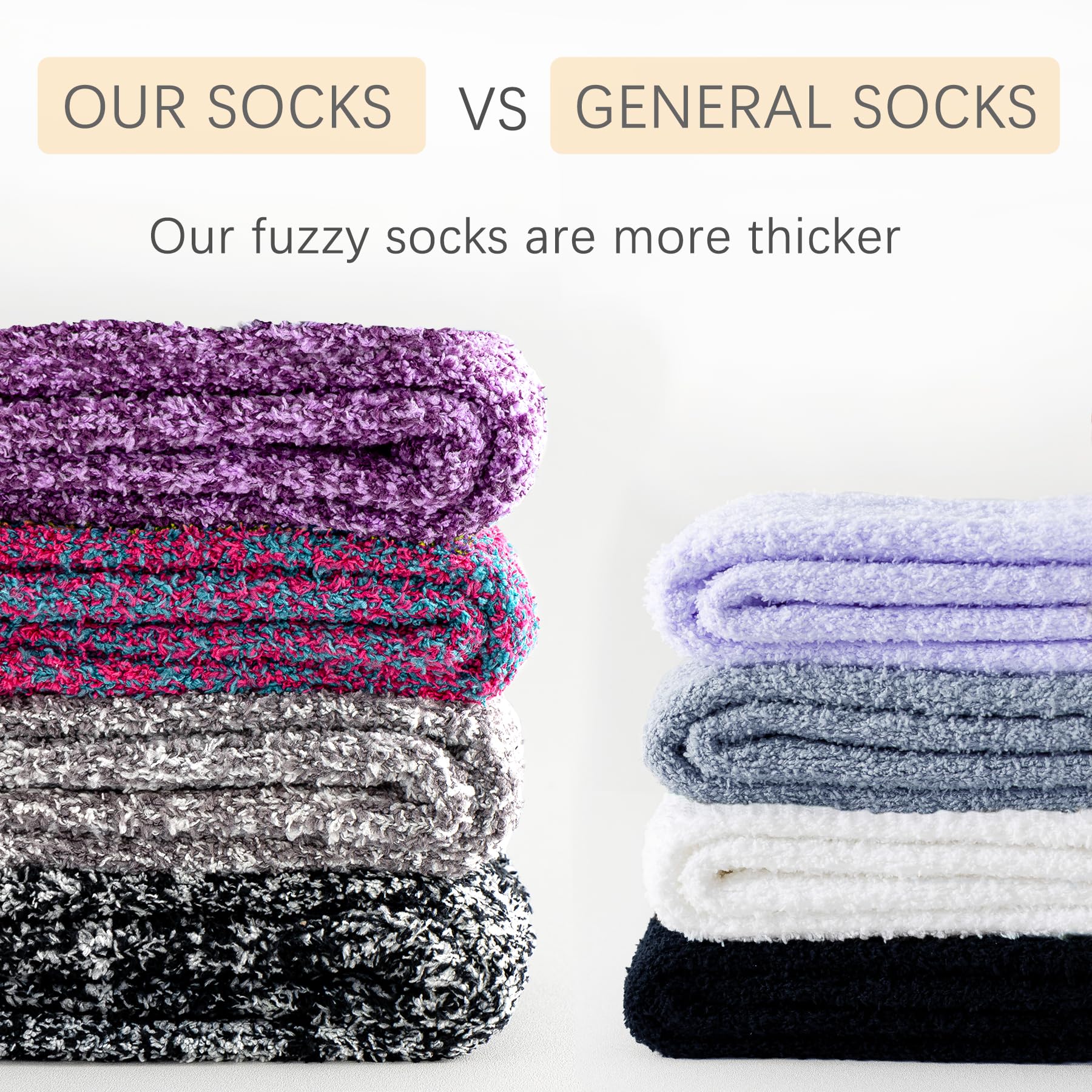 Women's & Men's Fuzzy Non-Slip Slipper Socks with Grips - Warm Winter Cozy Ankle Socks for Home, Hospital & Indoor Comfort