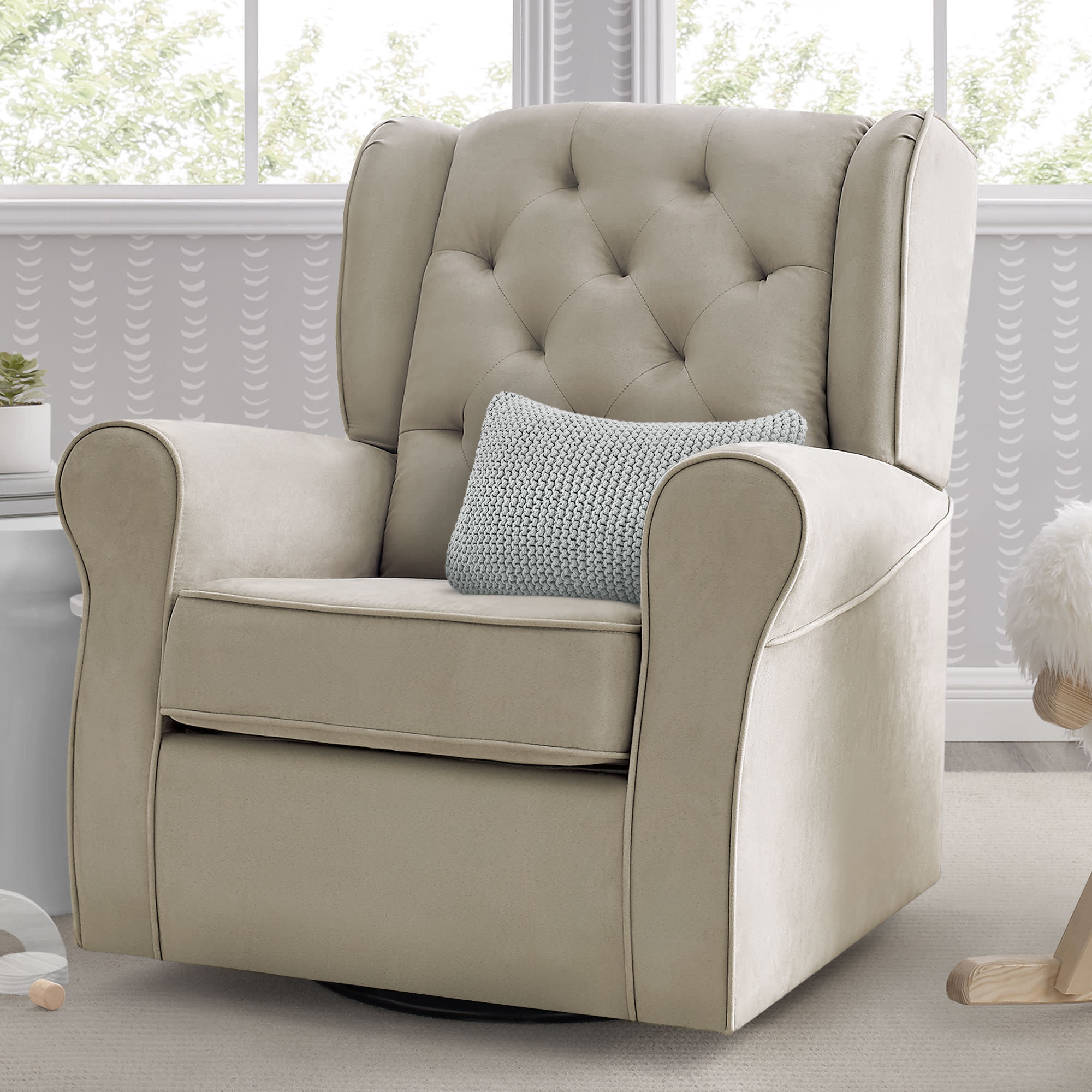 Emerson Nursery Glider Swivel Rocker Chair - Comfortable Baby Rocking Chair for Nursing, Feeding & Bonding - Perfect for Nursery, Bedroom & Breastfeeding Room