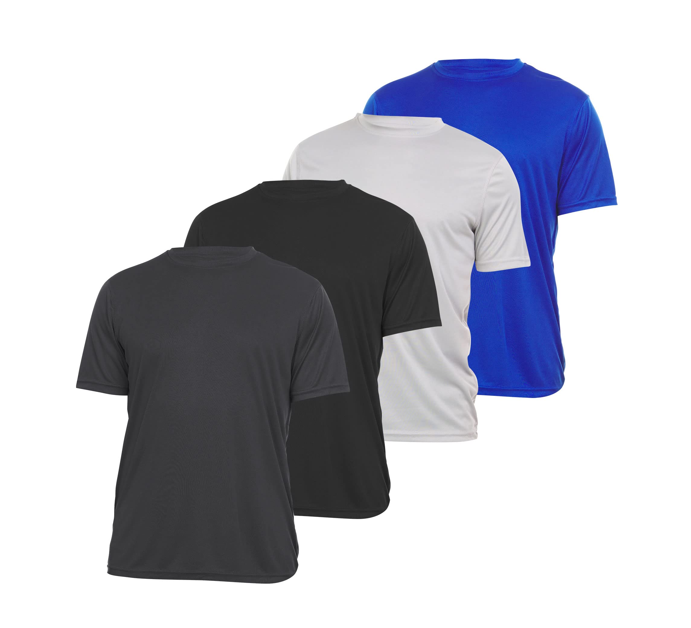 **Men's Workout Shirts 4-Pack - Moisture Wicking, Quick Dry, Breathable Athletic T-Shirts for Gym, Running & Training - Stay Cool & Comfortable During Intense Workouts**