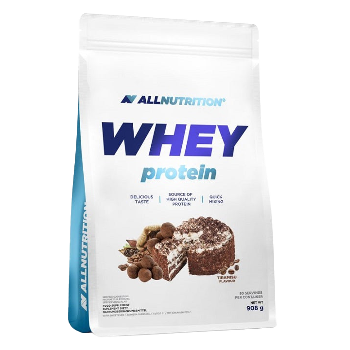 Allnutrition Whey Protein Powder - Tiramisu Flavor, 908g (2 lbs) | High-Quality Protein Supplement for Muscle Recovery & Growth | Perfect for Post-Workout Shakes, Smoothies & Baking