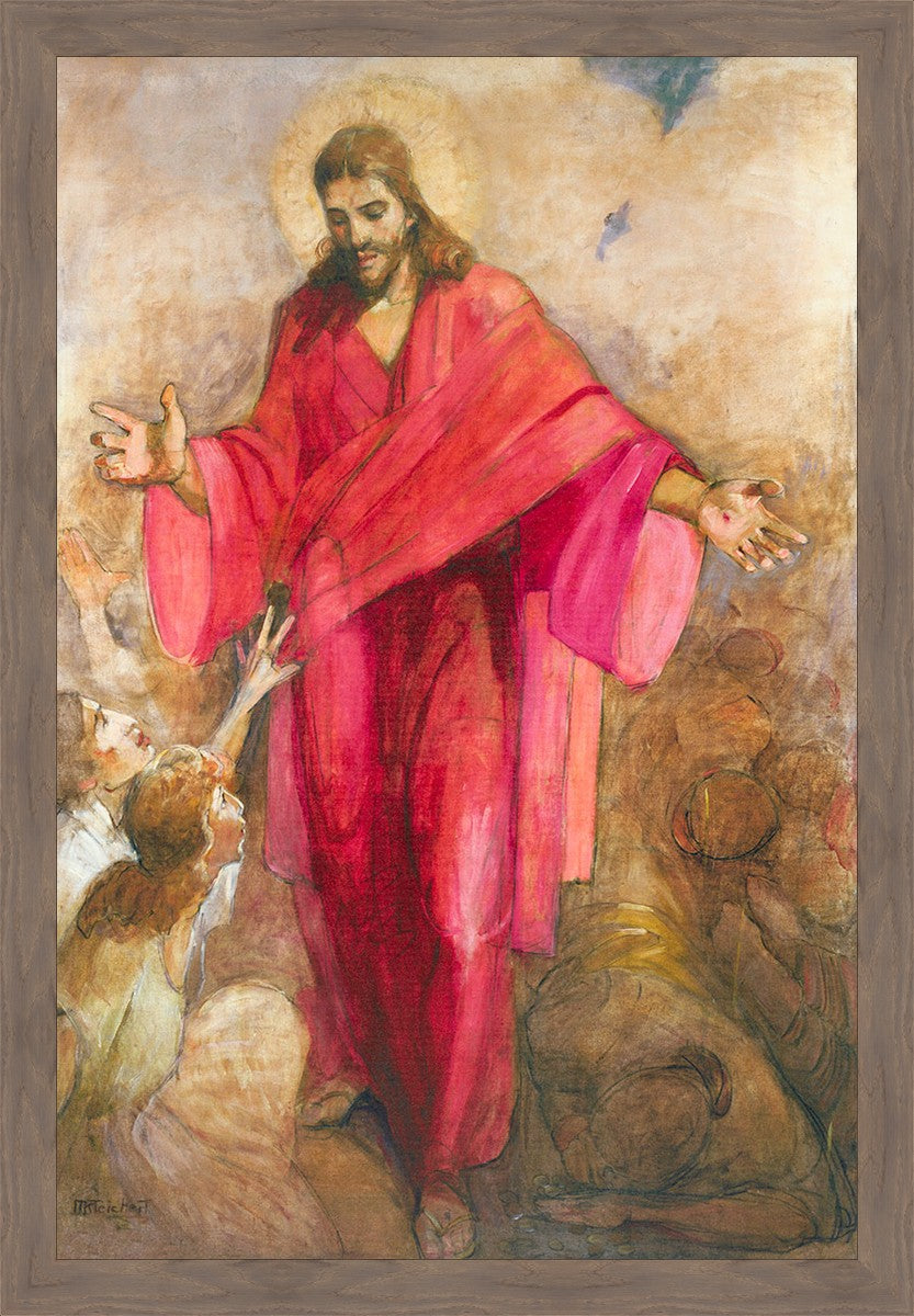 Large Christ in Red Robe Wall Art - Religious Home Decor for Living Room, Bedroom & Church