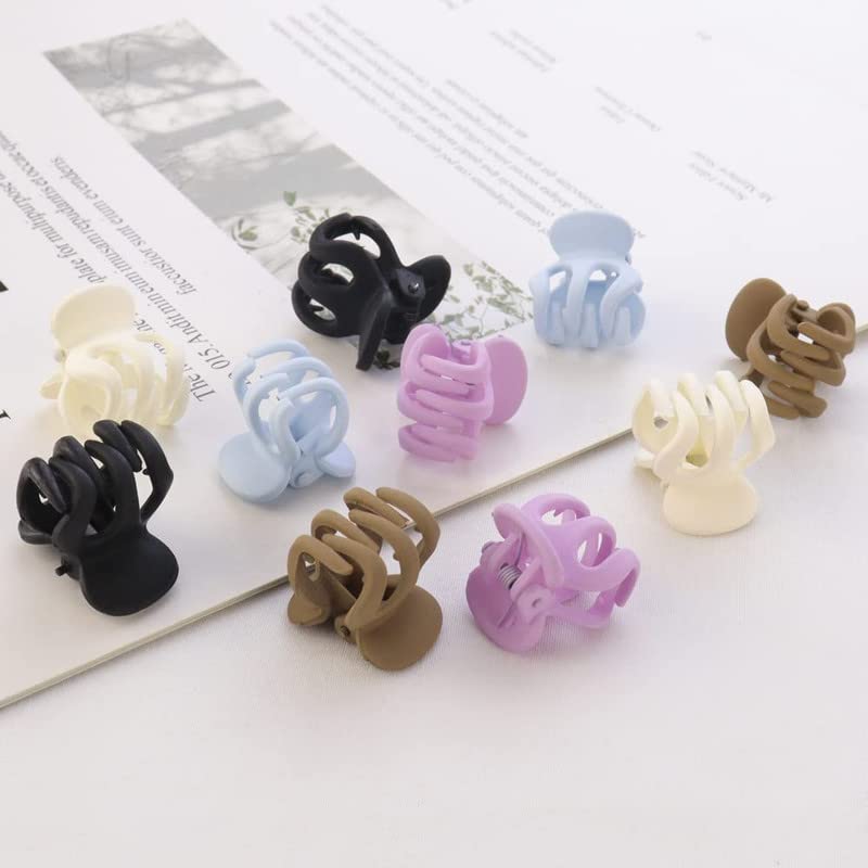 FAMEZA 6-Piece Small Hair Clips Set - Cute Mini Hair Claw Pins, Colorful Resin Hair Barrettes, Non-Slip Tiny Matte Hair Clips for Women & Girls - Perfect for School, Work, Parties & Daily Styling