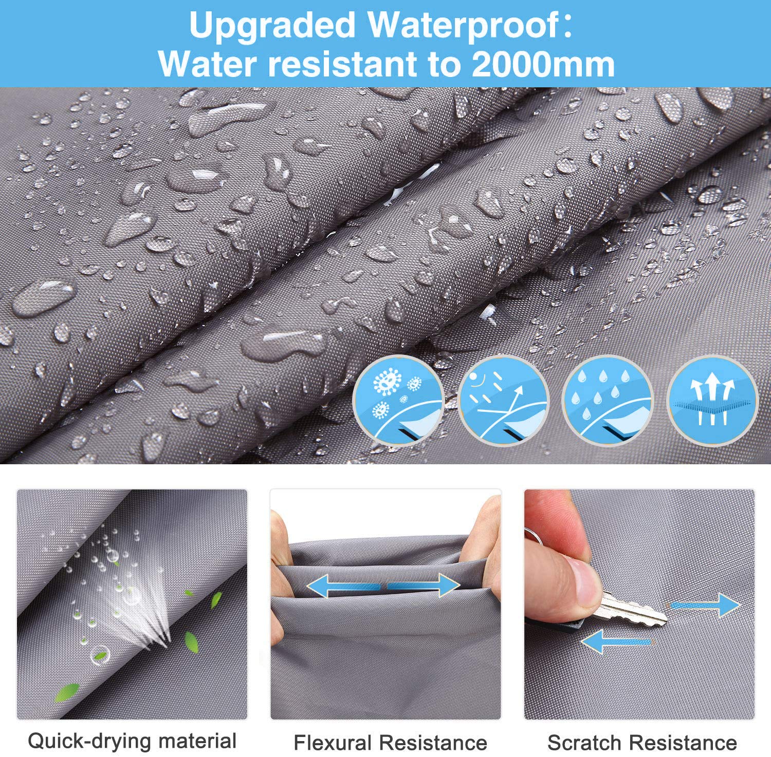 Heavy Duty 420D Ripstop Waterproof RV Cover for 26'-29' Travel Trailers - Oxford Cloth Material with Storage Bag & Windproof Buckles - Perfect for Outdoor Storage, Winter Protection, and Long-Term Vehicle Shelter