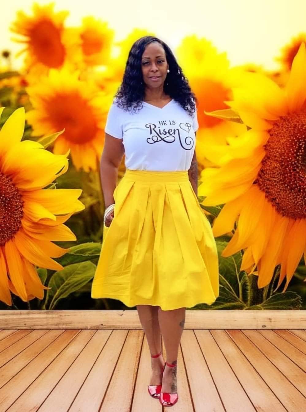 Girstunm Women's Vintage Floral Print Pleated A-Line Midi Skirt with Pockets - Retro Style Skirt for Casual Outfits, Office Wear & Spring Summer Fashion