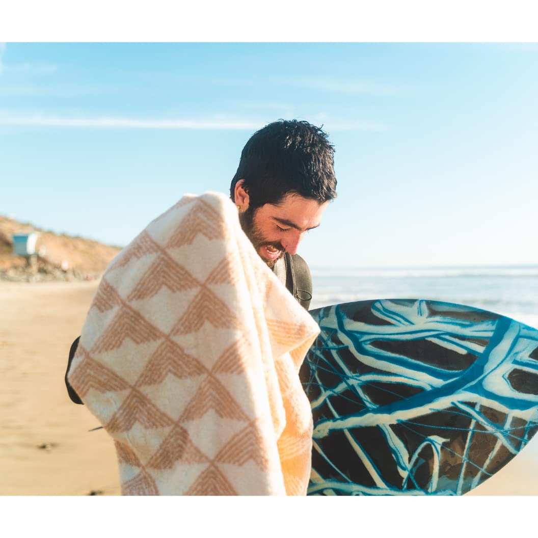 Organic Cotton Beach Towel - GOTS Certified 100% Cotton Oversized Bath Towel for Adults - Fair Trade Tan Pool Towel - Soft & Thick Eco-Friendly Towel for Swimming, Yoga & Travel