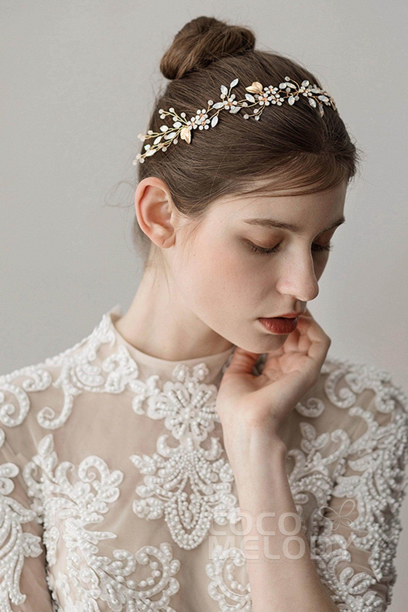 Elegant Alloy Headbands with Opal Gemstones - Women's Fashion Hair Accessories for Parties, Weddings & Special Occasions | AH18012