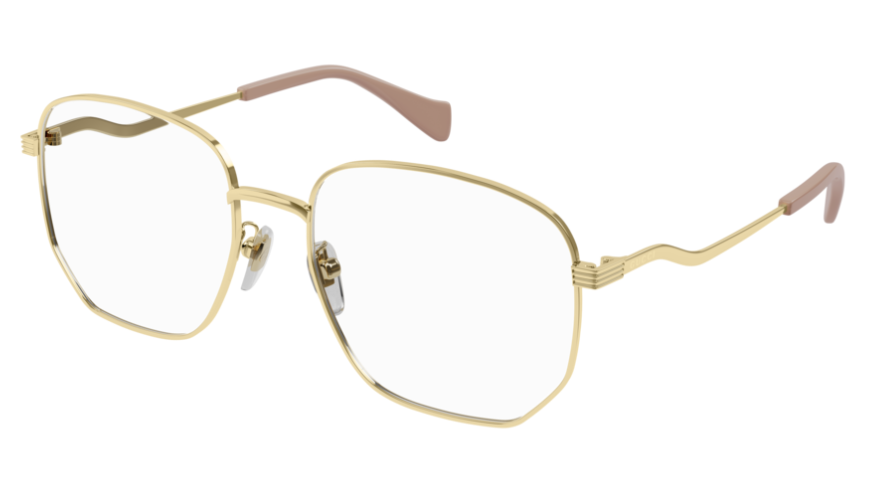 Gucci GG 0973O 001 Gold Square Frame Women's Eyeglasses - Stylish Designer Glasses for Women, Perfect for Everyday Wear & Fashion Accessories