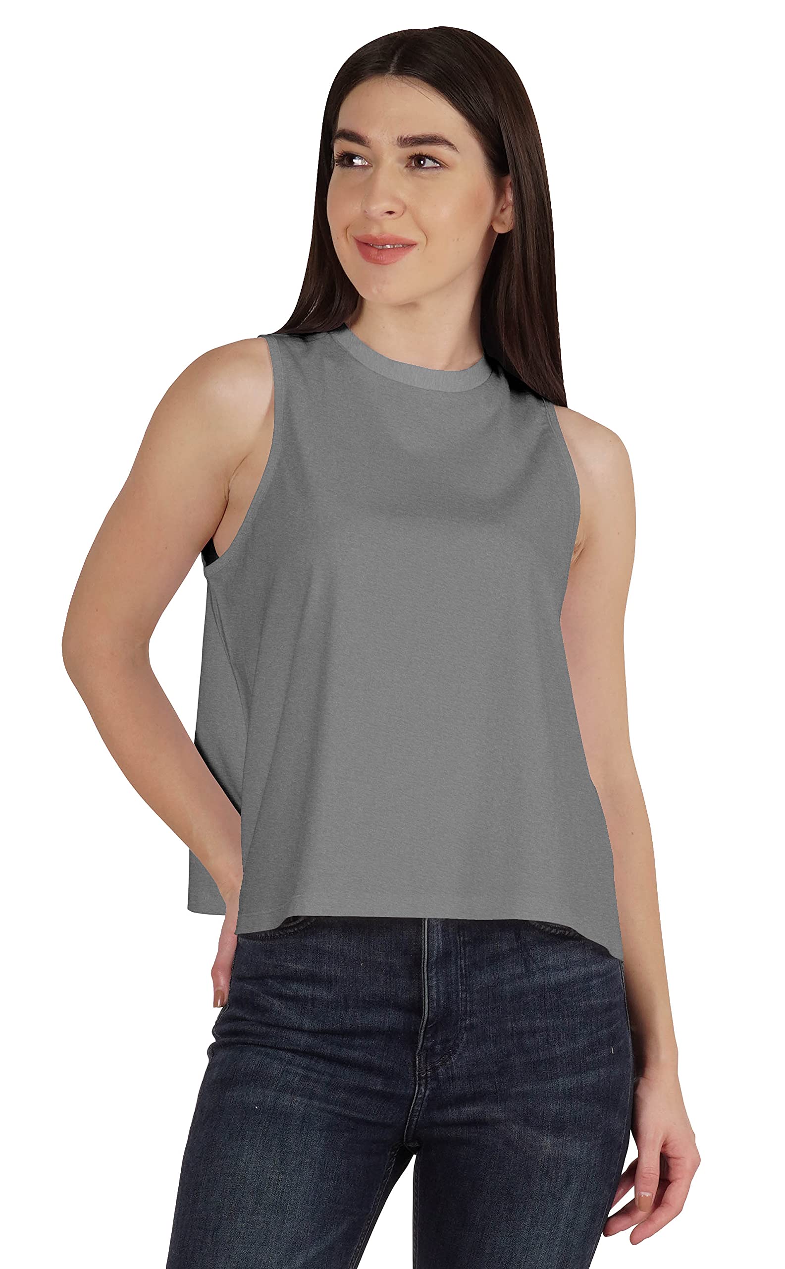 Inkmeso Women's Workout Crop Tops - Flowy Yoga Tank Tops for Running, Gym & Casual Wear