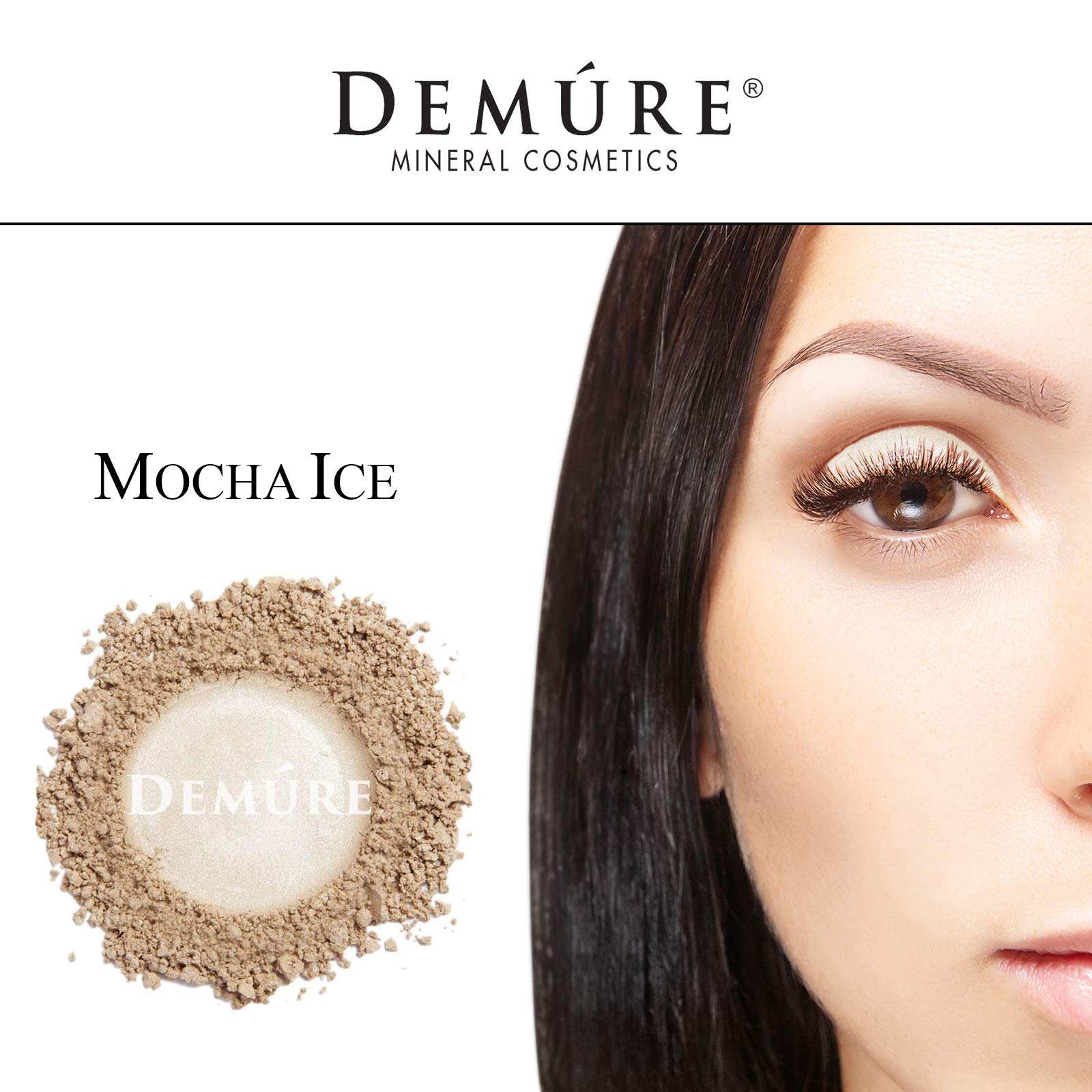 Demure Mineral Make Up (Mocha Ice) Eyeshadow - Shimmer Loose Powder & Glitter Eyeshadow for Professional Eye Makeup | Perfect for Daytime Glam & Nighttime Party Looks