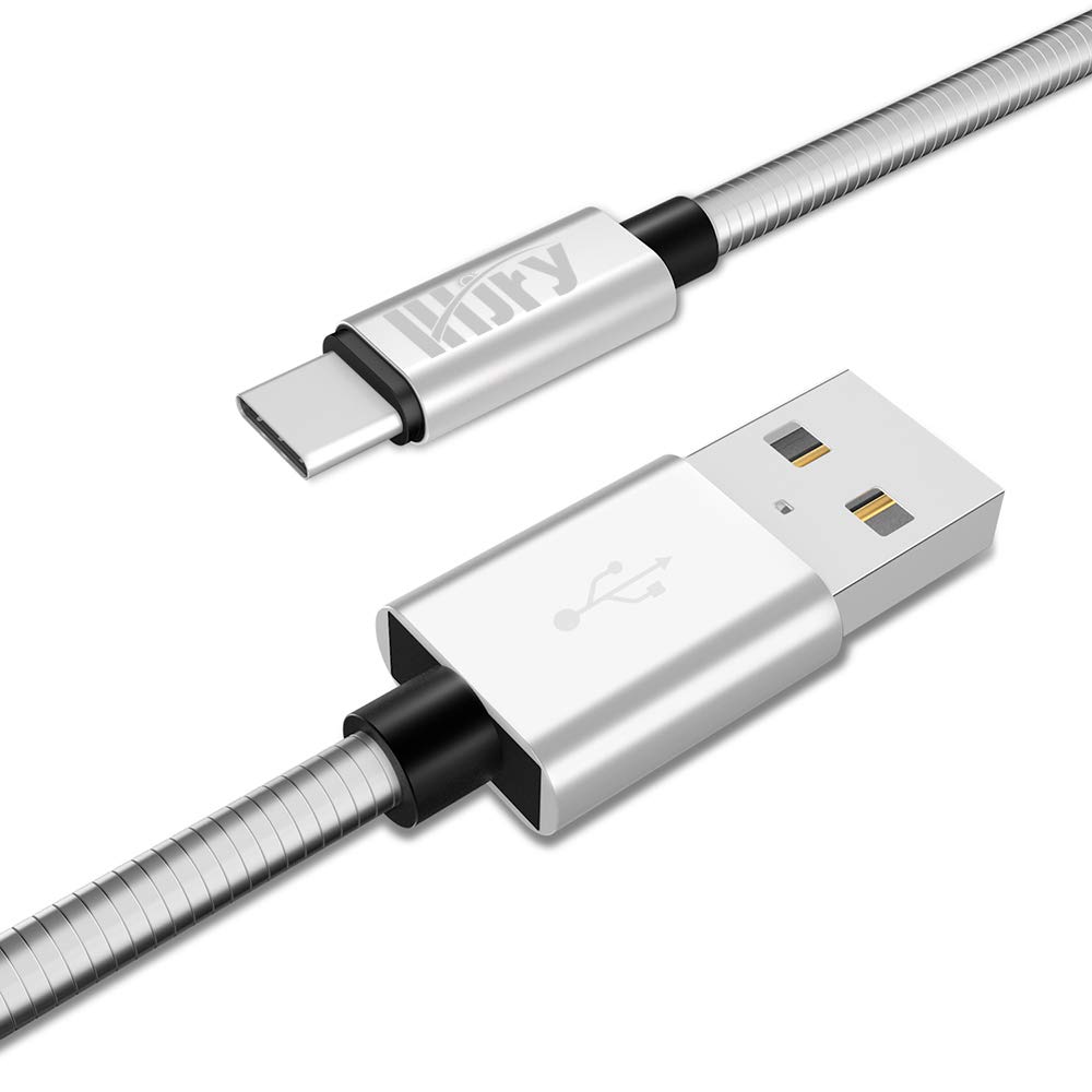 Premium 6.6ft USB-C to USB-A Fast Charging Cable (2-Pack) - Durable Metal Braided Cord for Samsung Galaxy S21/S20+/S10/S9/S8/A51/Note, PS5 Controller & Google Pixel - Perfect for Home, Office & Travel Charging