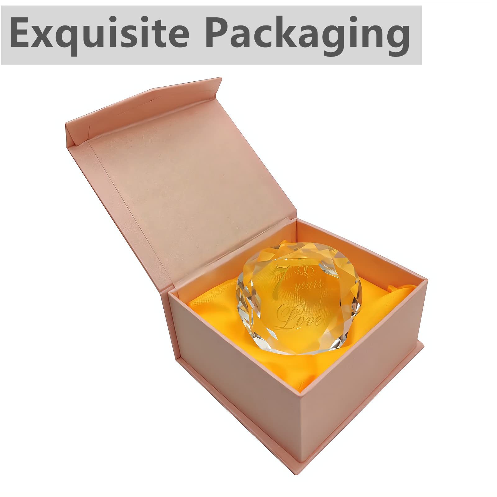 7th Anniversary Crystal Gifts for Couples - Romantic Wedding & Valentines Day Presents for Husband, Wife, Boyfriend or Girlfriend | Perfect for Anniversary Celebrations, Home Decor & Special Occasions