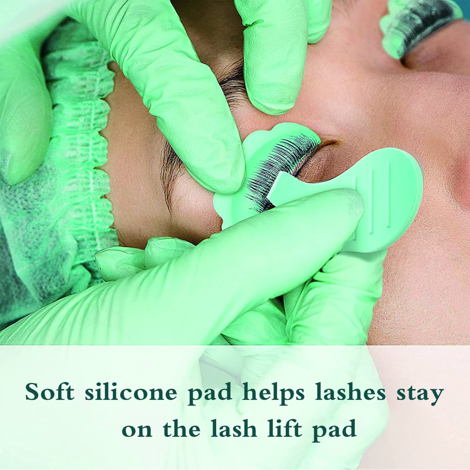 Libeauty Lash Lift Pads & Silicone Rods - 6 Pcs Reusable Eyelash Perming Kit with PU Storage Case (Size M, White) | Professional Eyelash Curling Tools for Salon & Home Use