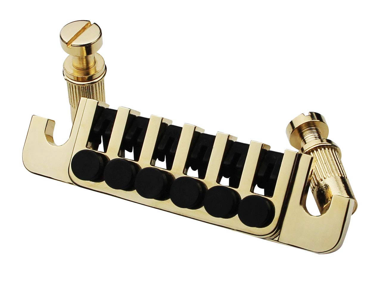 Guyker GM005 LP Guitar Tune-O-Matic Roller Saddle Bridge & Vintage TP-6 Tailpiece Stop Bar Lock Combo Set - Gold Replacement for Les Paul 6-String Electric Guitars | Perfect for Guitar Upgrades, Repairs, and Tone Enhancement