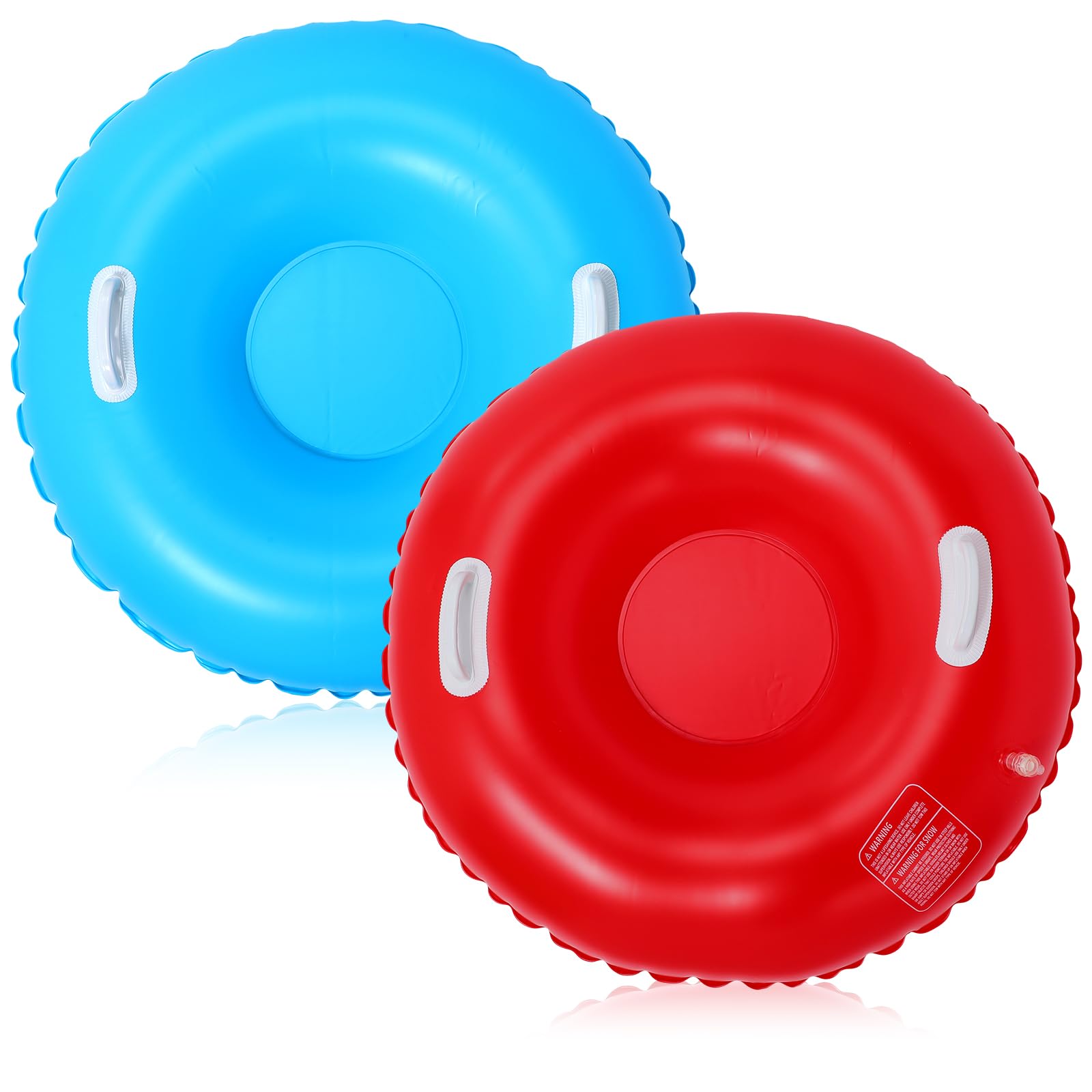 Shappy 2 Pack 36 Inch Inflatable Snow Tubes - Heavy Duty Winter Sleds for Kids & Adults with Handles & Reinforced Bottom - Perfect for Snow Tubing, Sledding & Winter Outdoor Activities