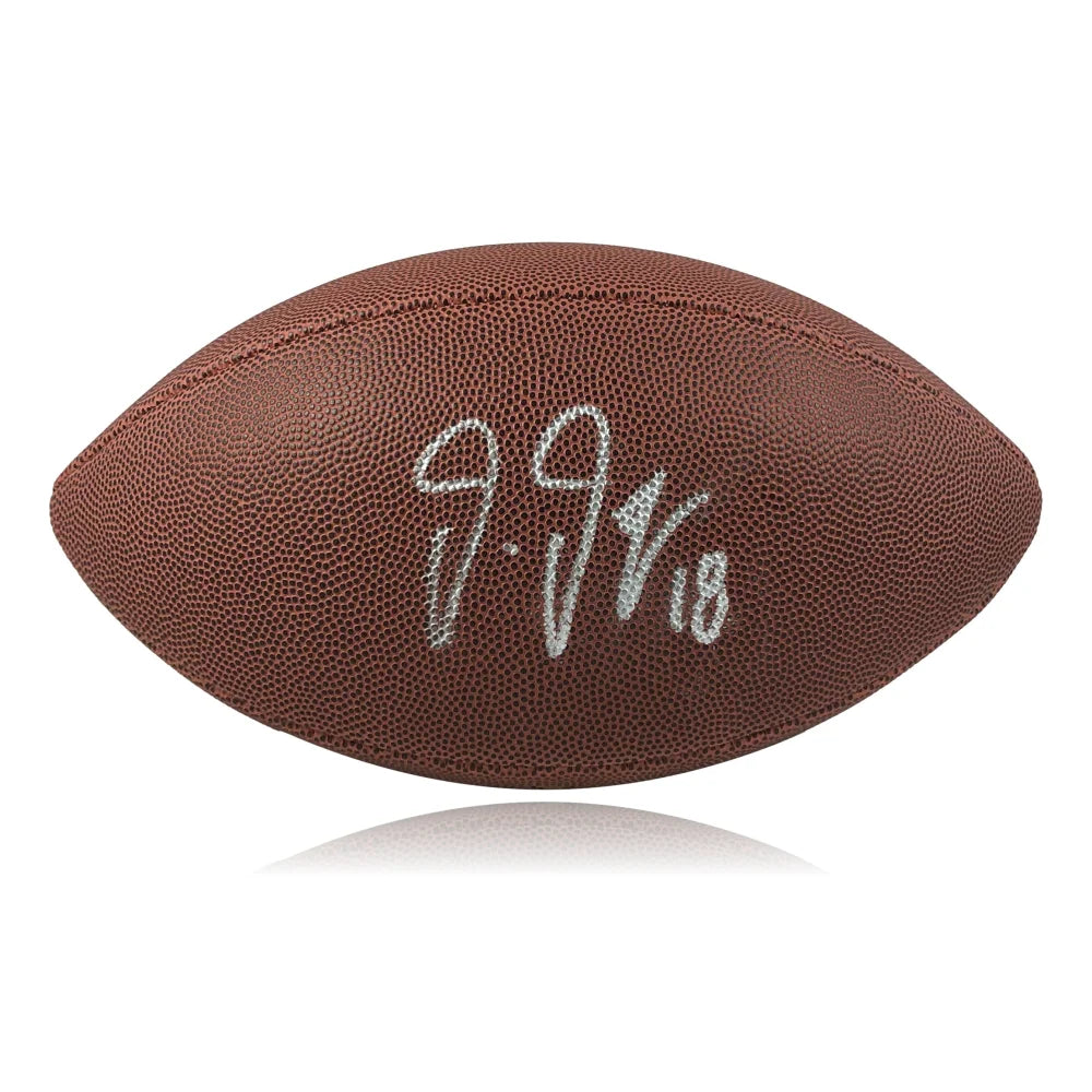 Justin Jefferson Autographed Full Size Football with JSA COA - Minnesota Vikings Signed Memorabilia for Collectors, Fans, and Sports Enthusiasts - Perfect for Display, Gifts, and Home Decor