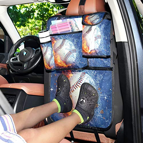 WELLDAY Car Backseat Organizer with Multiple Pockets - Waterproof & Fireproof Trunk Storage for Travel - Kick Mats Protector for Kids & Toddlers - Perfect for Road Trips, Family Vacations and Daily Commute (1PC)