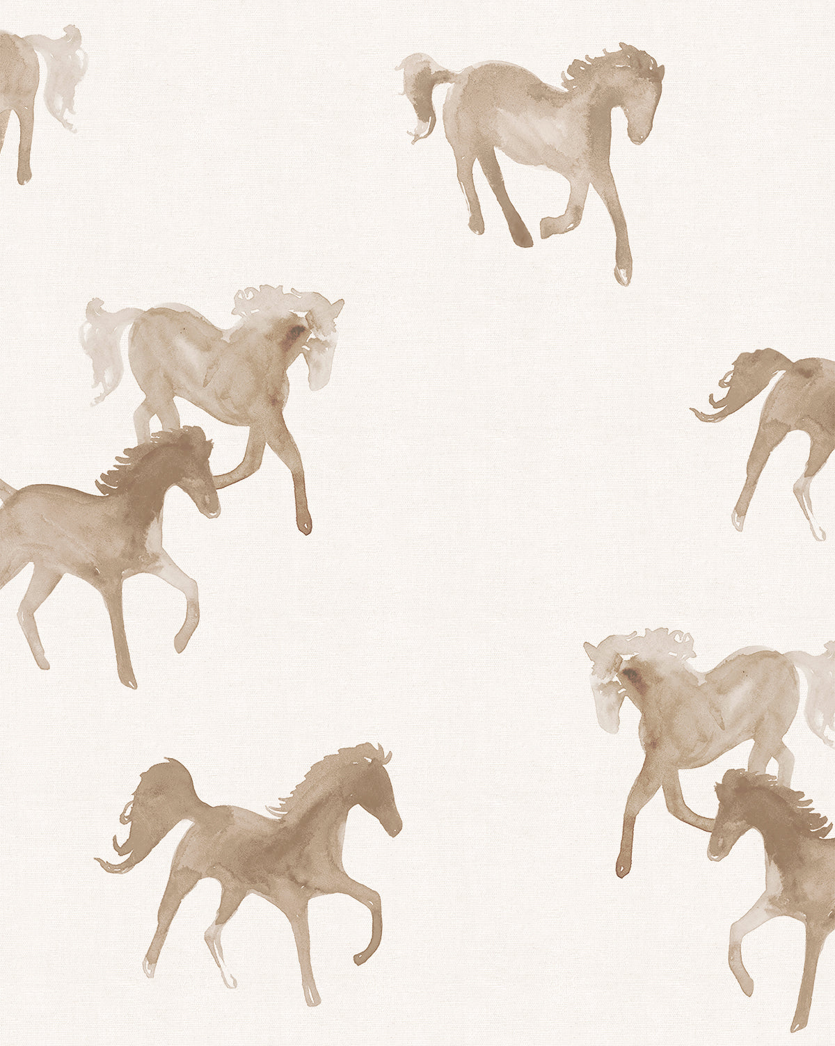 Watercolor Horses Wallpaper - Elegant Equestrian Art Print for Home & Office Decor - Perfect for Living Room, Bedroom, Nursery & Studio Wall Art