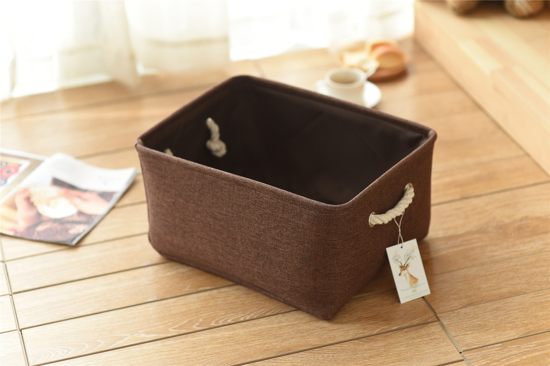 TheWarmHome Large Rectangular Fabric Storage Bin with Handles - 15