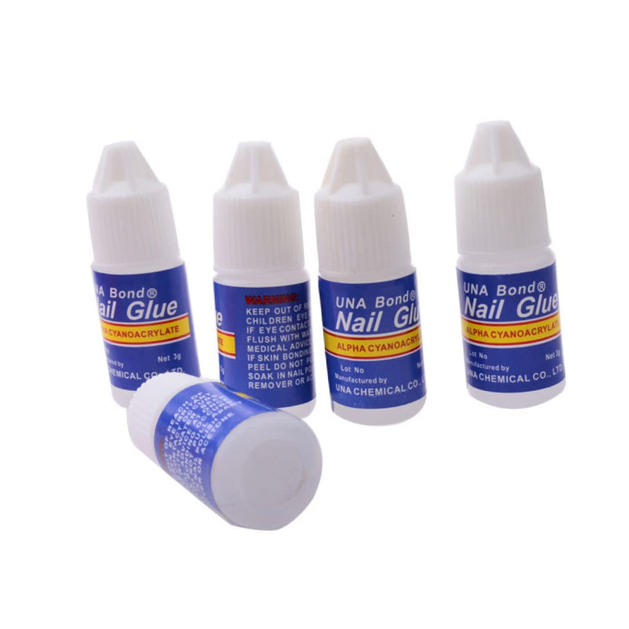 Minkissy 4pcs Nail Glue for Acrylic Nails - Strong Adhesive for Fake Nails, Press On Nails & Nail Tips - 3g Brush On Glue for Nail Art & Accessories - Perfect for Salon, Home Manicure & DIY Nail Extensions