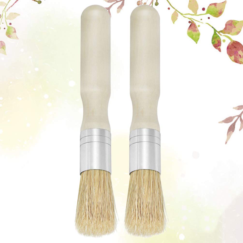 EXCEART 2-Pack Natural Hair Paint Brushes for Oil, Acrylic & Varnish - Professional Artist & DIY Painting Tools - Perfect for Canvas, Wood, Furniture & Annie Sloan Chalk Paint Projects