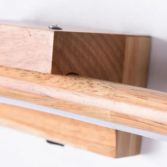 Rustic Linear Wooden LED Mirror Lights - Modern Bathroom Vanity Lighting for Home Decor & Makeup Area - Perfect for Bedroom, Dressing Room, and Spa