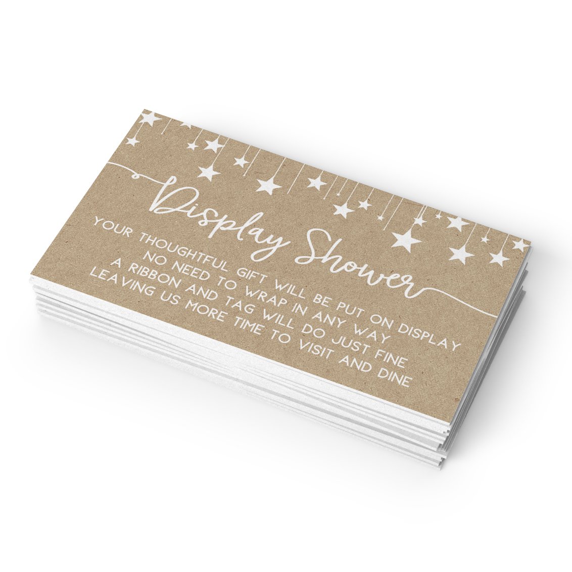 25-Pack Rustic Kraft Printed Party Gift Display Insert Cards - Perfect for Weddings, Birthdays & Special Events