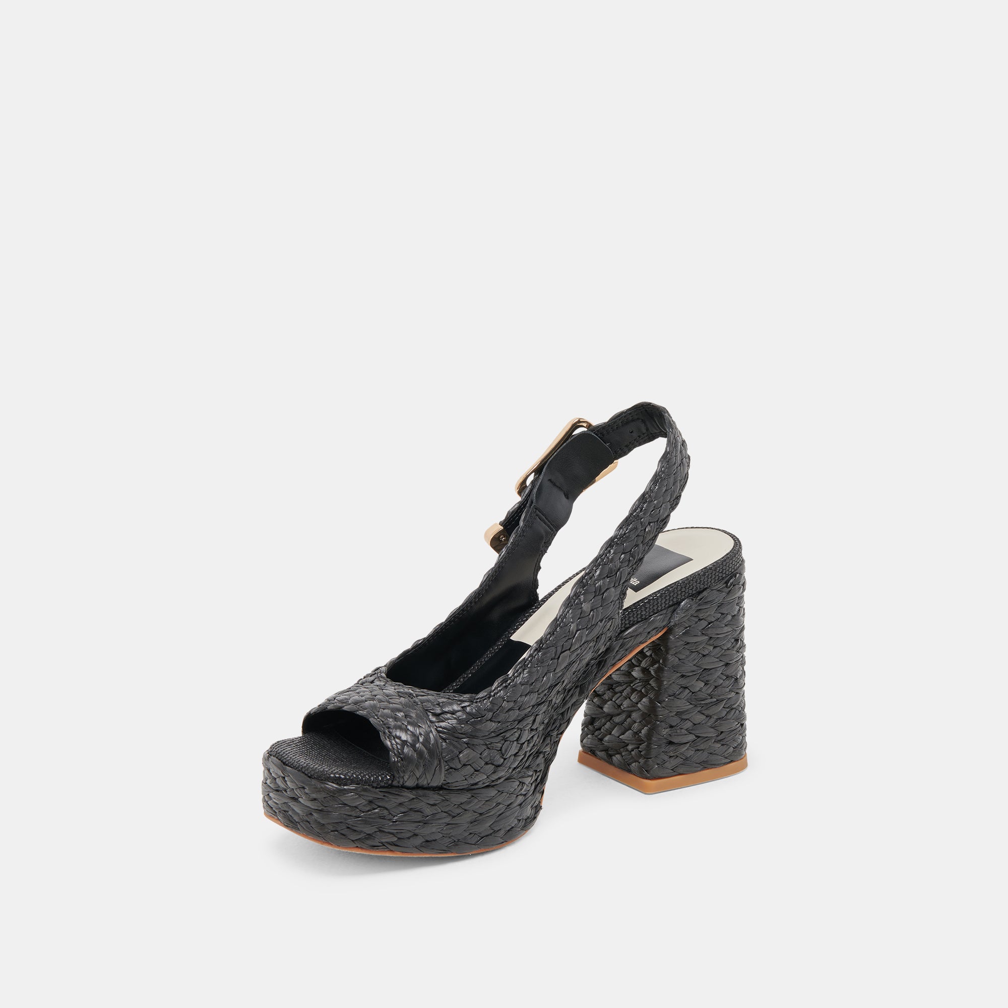 FLORES Women's Onyx Raffia Heels - Elegant High Heel Sandals for Weddings, Parties & Summer Outfits
