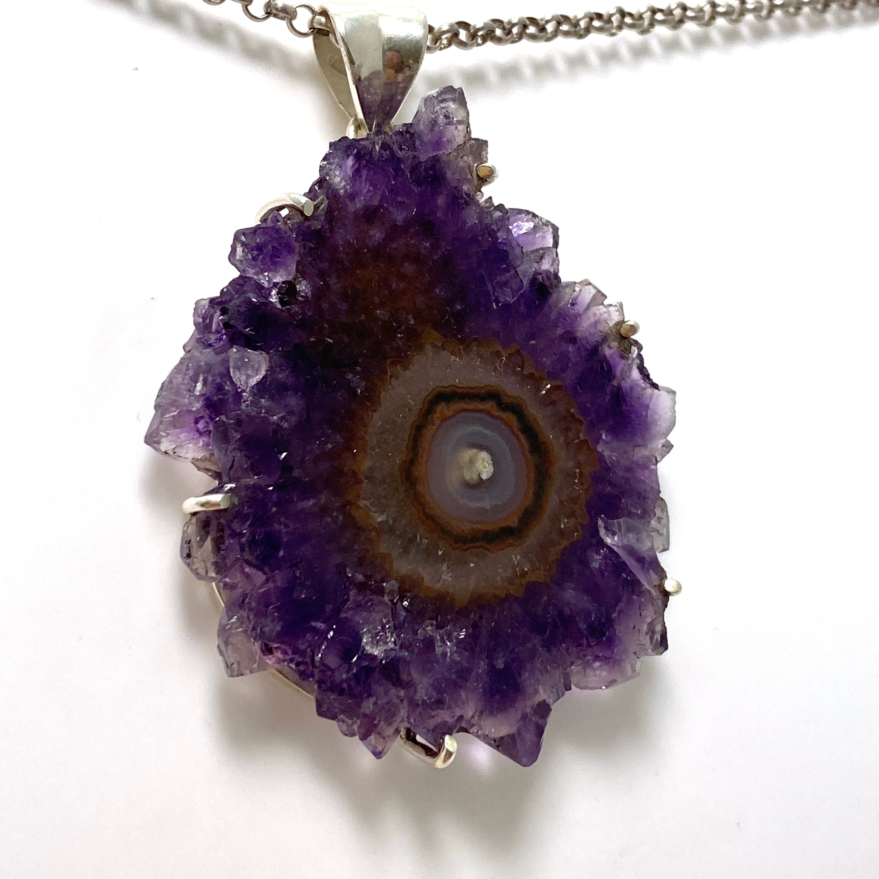 65mm Natural Amethyst Stalactite Pendant Necklace - Healing Crystal Jewelry for Meditation, Chakra Balancing & Spiritual Protection