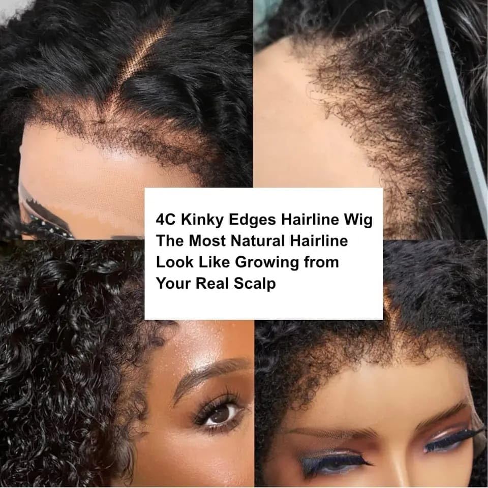 4C Kinky Curly Lace Front Wigs Human Hair 13x4 HD Transparent Lace Frontal Wig with Baby Hair - Deep Wave Curl Pre-Plucked Hairline 180% Density 24 Inch - Perfect for Cosplay, Daily Wear & Protective Styling