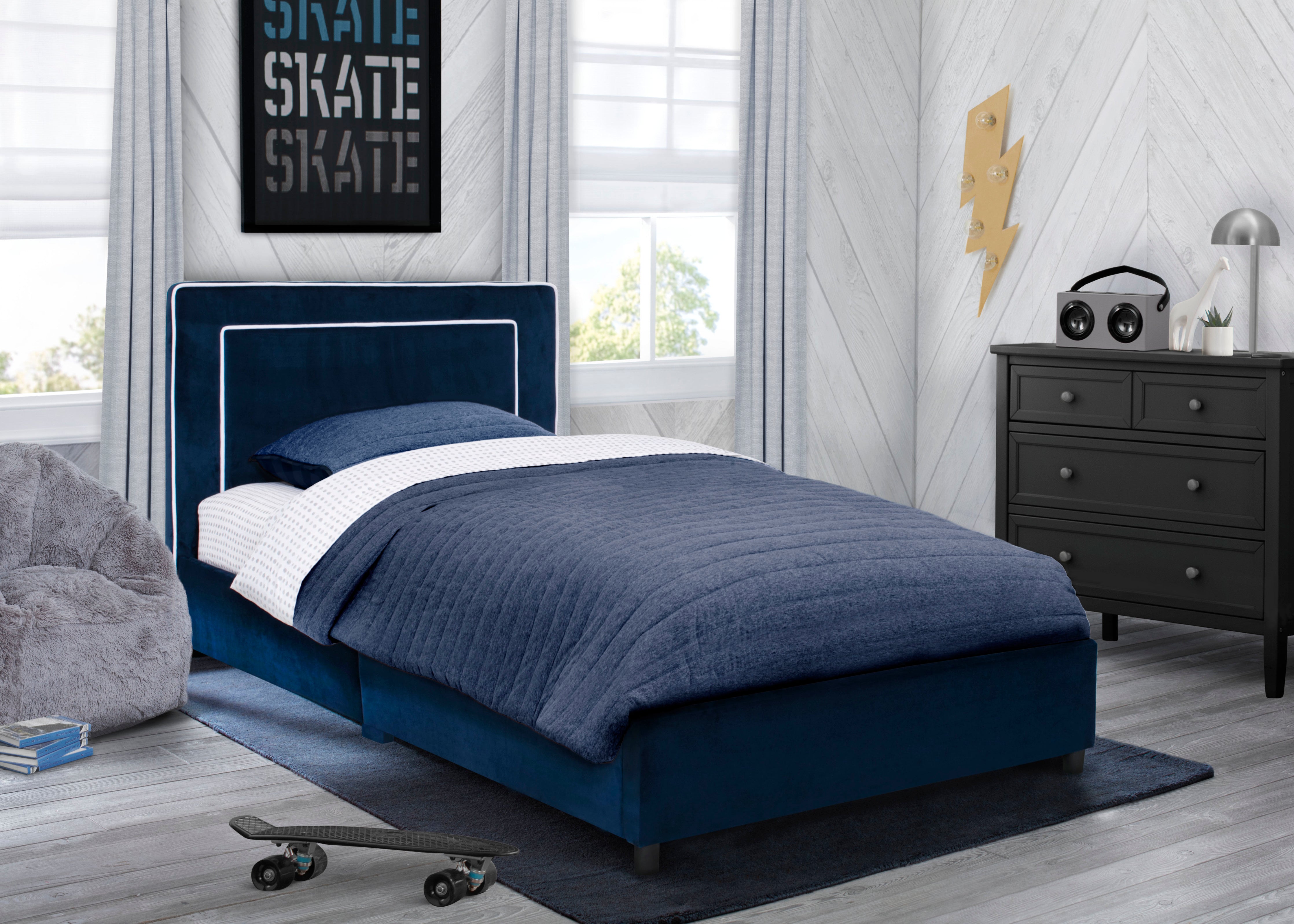 Comfortable Upholstered Twin Bed Frame with Headboard - Soft Fabric & Sturdy Wooden Base for Kids, Teens & Guest Rooms - Perfect for Small Spaces & Cozy Bedrooms