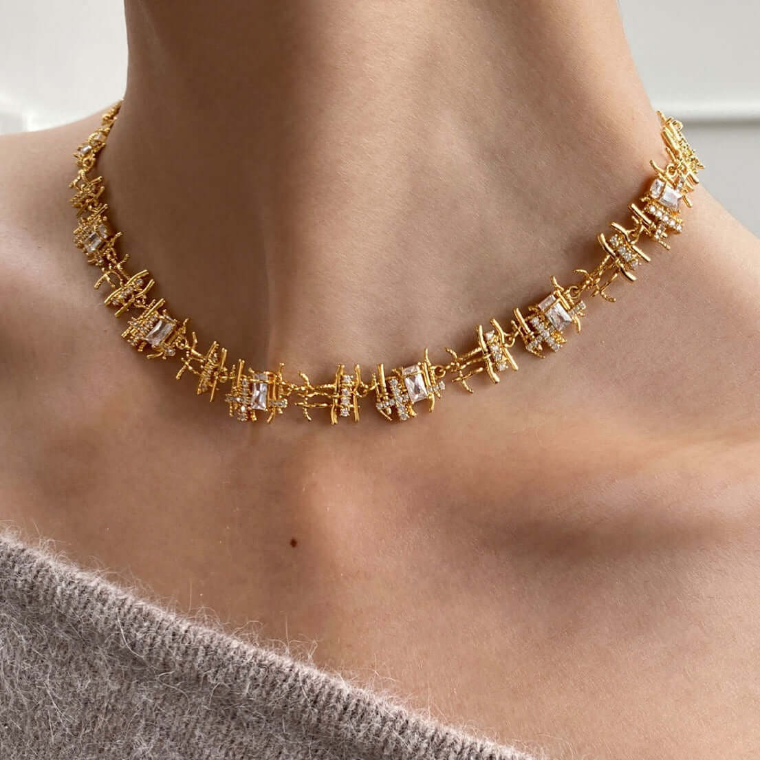 Elegant Braided Woven Dainty Choker Necklace Set for Women | Trendy Boho Jewelry Gift | Perfect for Parties, Weddings & Everyday Wear (Style A0946)