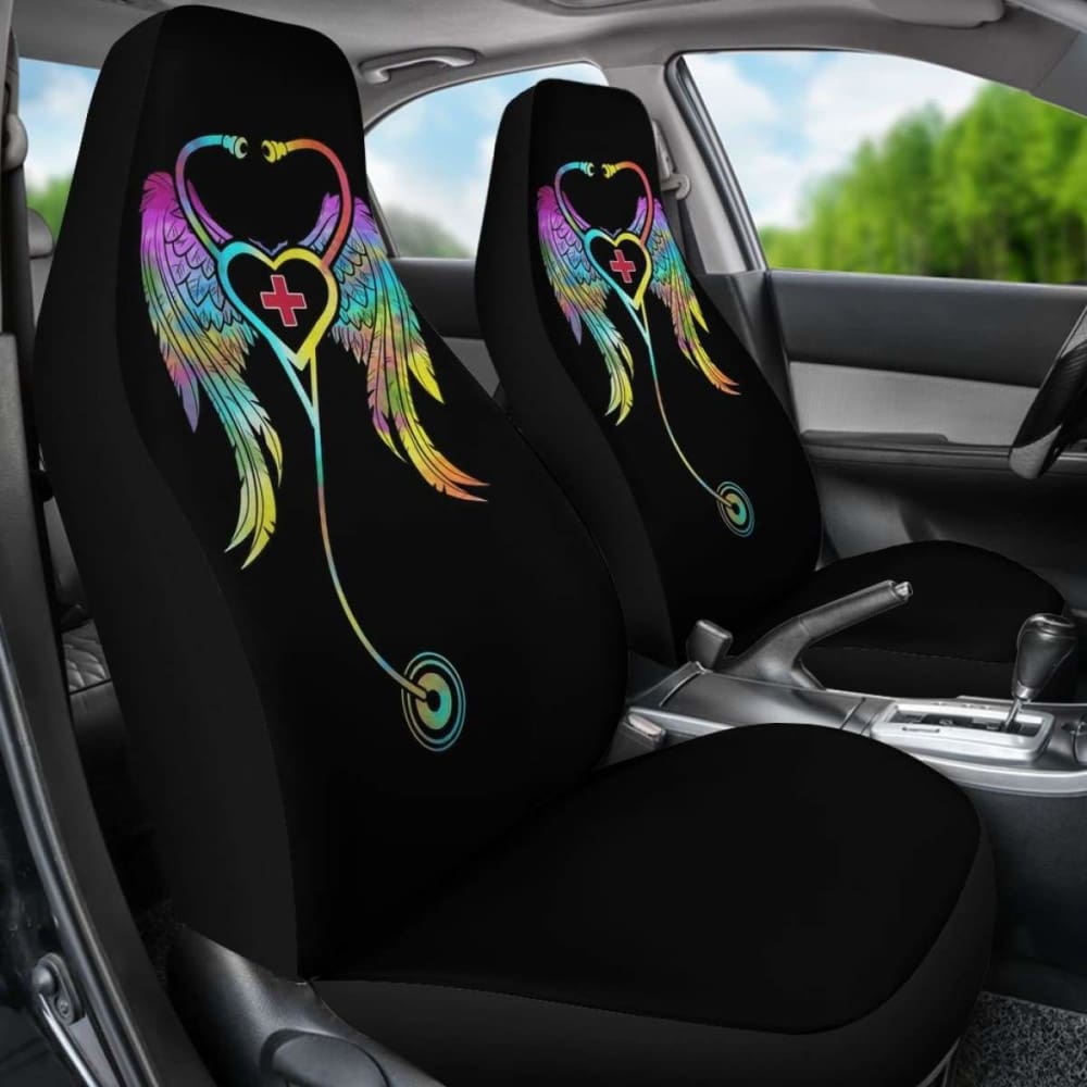 Artistic Nurse Symbol Love Car Seat Covers - Perfect Gift for Healthcare Workers & Nurses - Ideal for Cars, Trucks & SUVs - Great for Daily Commute, Road Trips & Hospital Parking