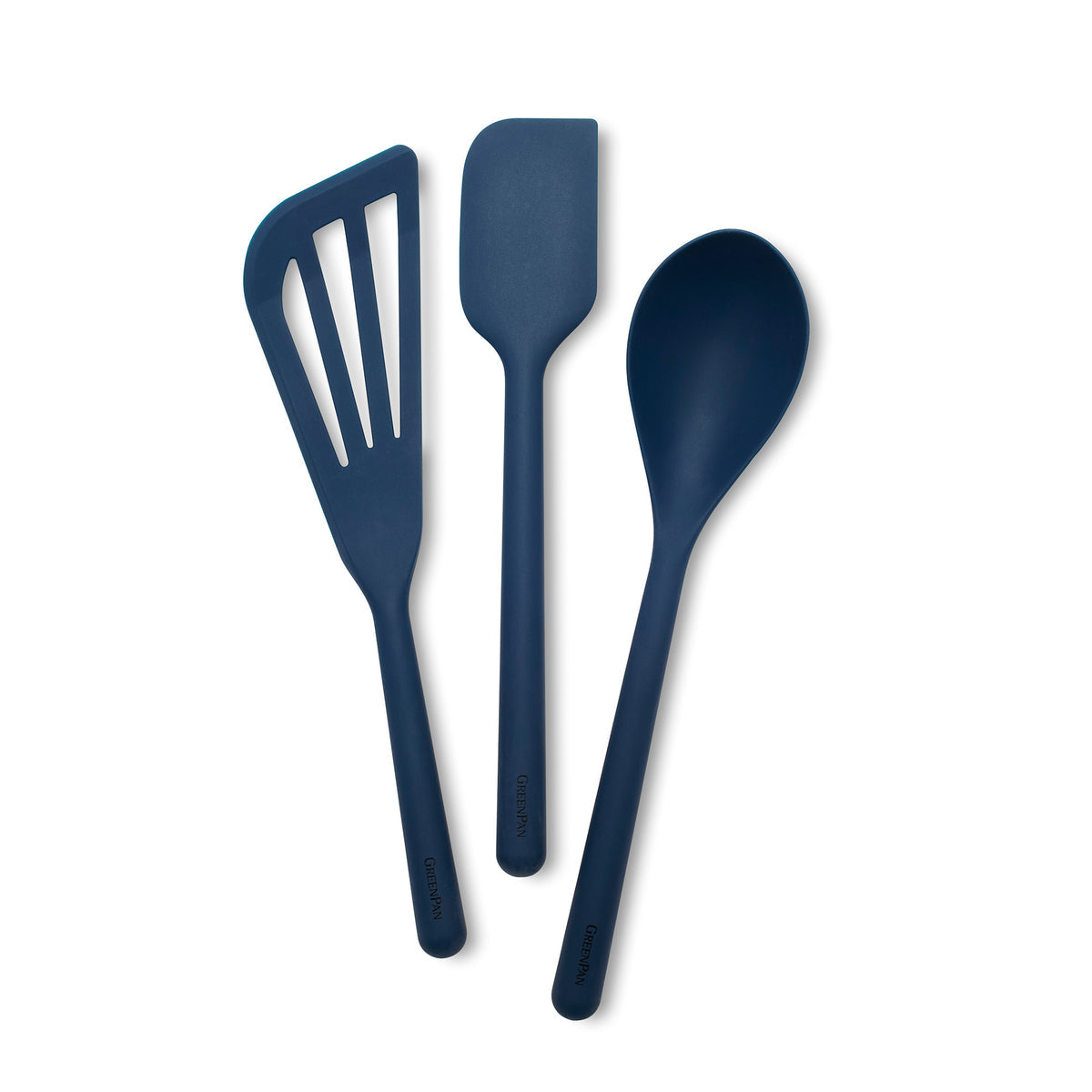 Premium Platinum Silicone 3-Piece Kitchen Utensil Set - Heat Resistant, Non-Stick, BPA Free (Navy Blue) - Perfect for Cooking, Baking & Serving - Ideal for Non-Stick Pans & Everyday Kitchen Use