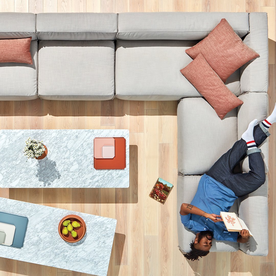 Cleon Large Sectional Sofa - Modern L-Shaped Couch for Living Room | Spacious Comfortable Fabric Sofa Set | Perfect for Family Gatherings & Movie Nights