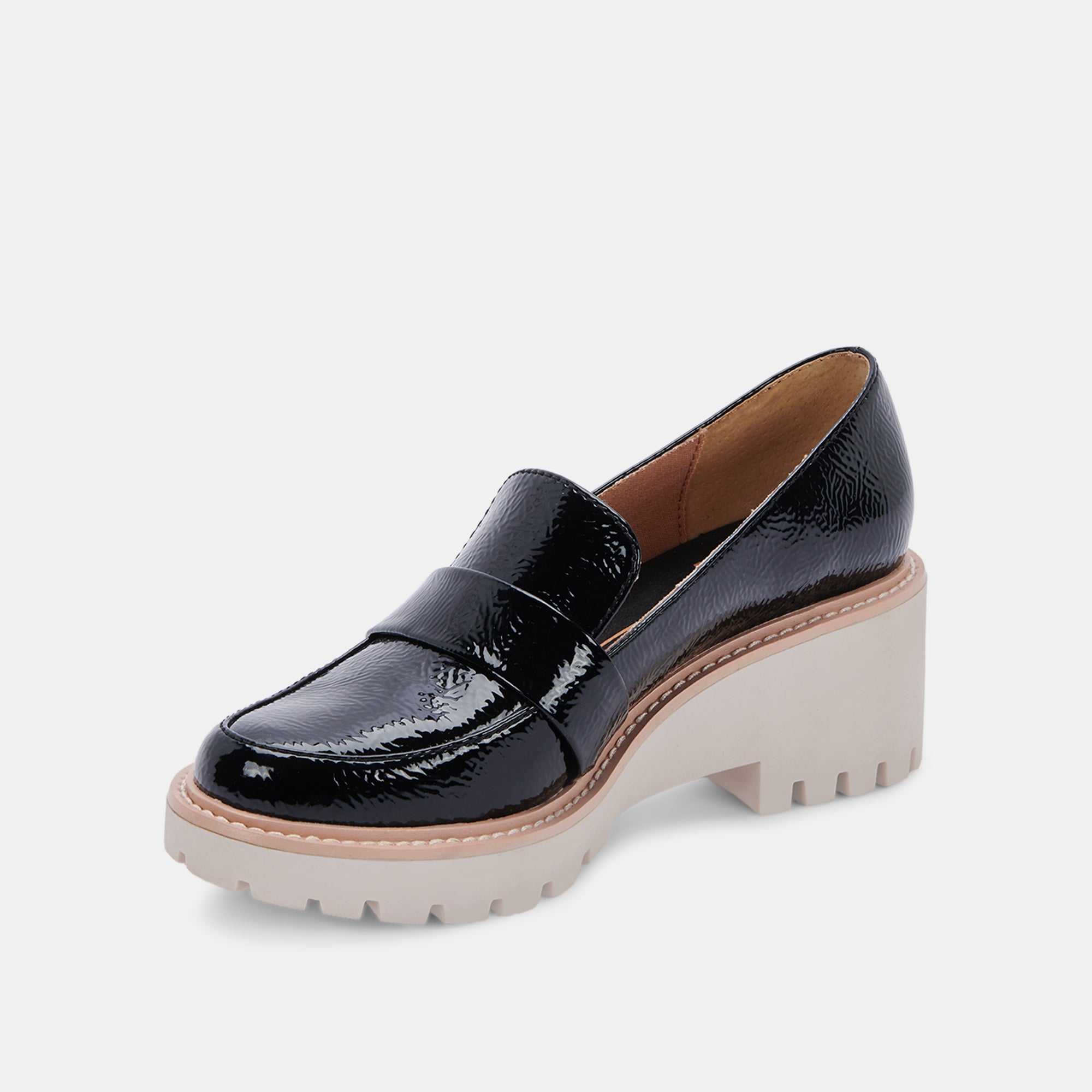 Stylish HENRI Patent Leather Loafers for Women - Black STELLA Collection by re:vita | Perfect for Office, Casual Wear & Special Occasions