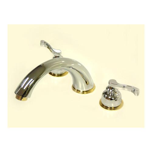 KS8364FL Chrome & Polished Brass Royale 2-Handle Roman Tub Faucet - Luxury Bathroom Fixture for Spa-Like Soaking Experience