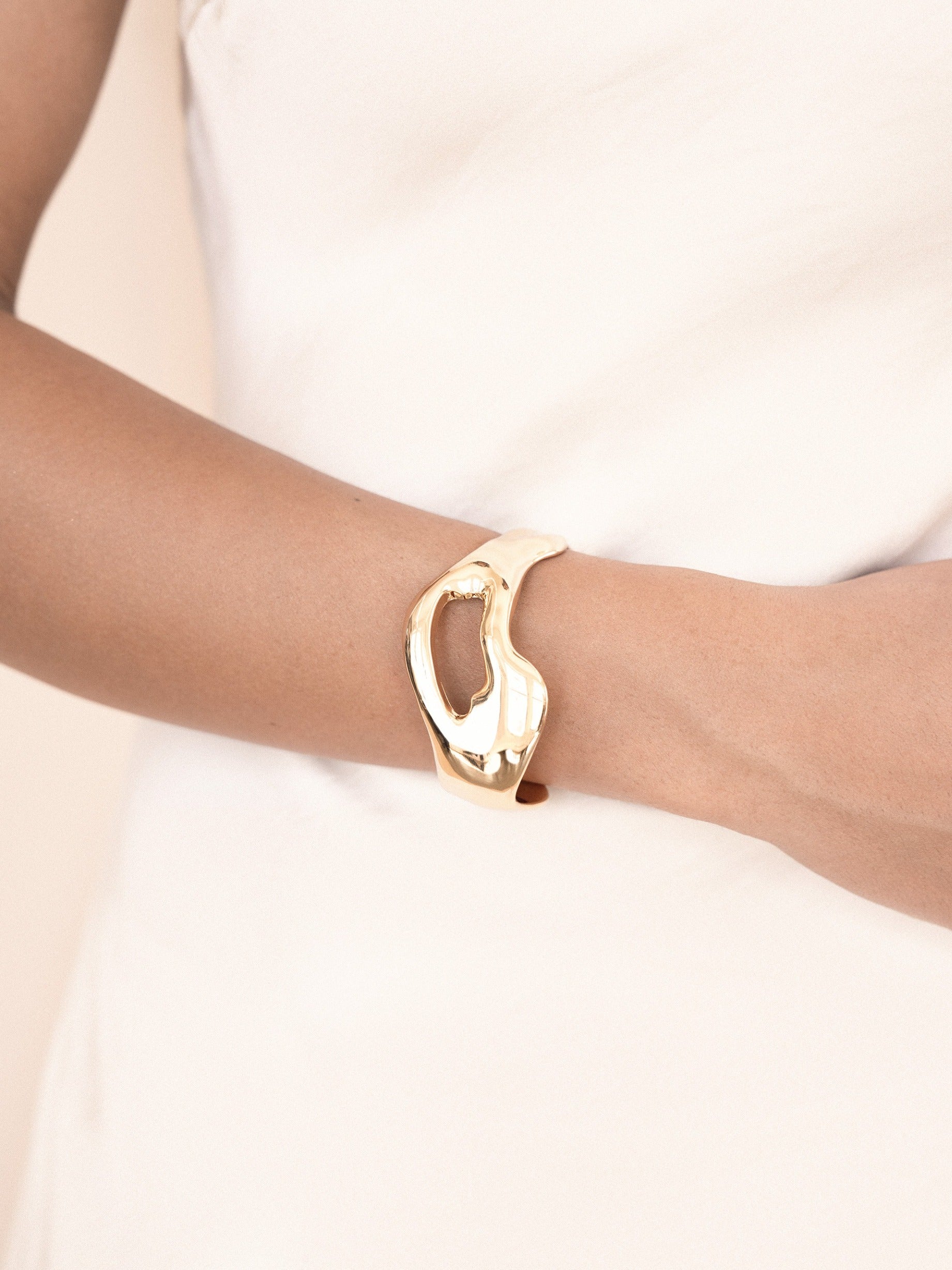 Open Abstract Cuff Bracelet - Stylish Boho Handmade Jewelry for Women - Perfect for Casual Wear, Parties & Special Occasions