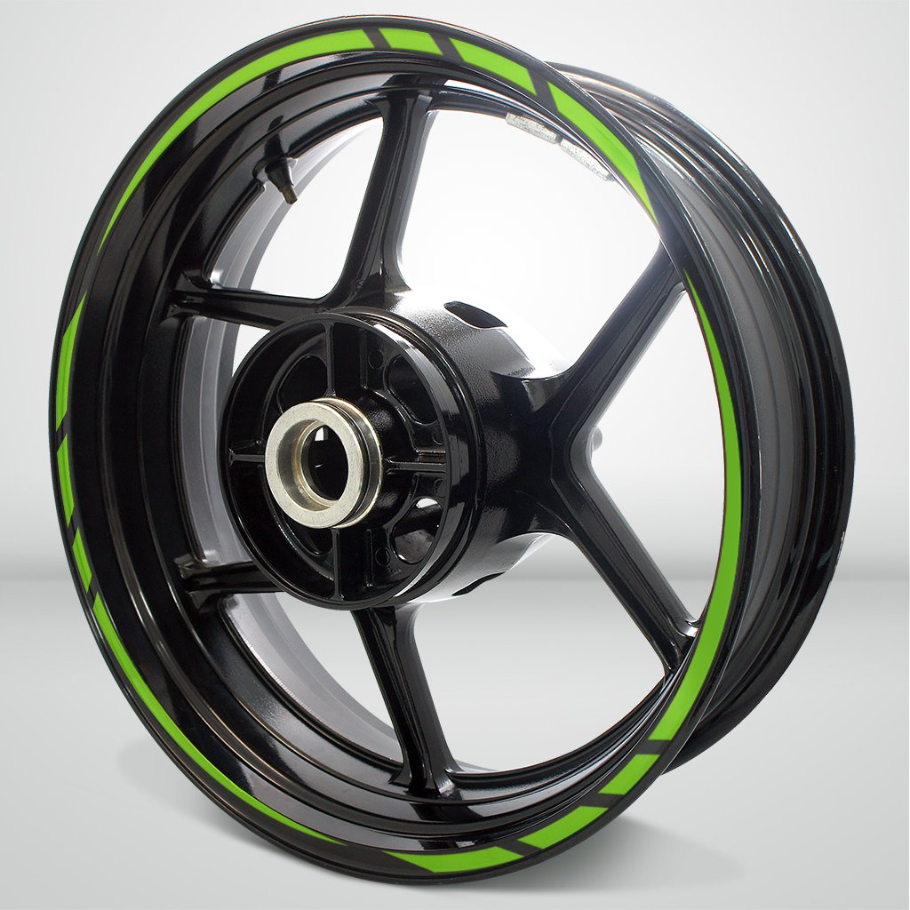 Stickman Vinyls Matte Green Motorcycle Rim Stripe Decal Kit - Compatible with Kawasaki Ninja 1000 - Easy to Apply, Durable Adhesive - Perfect for Customizing Sport Bikes & Enhancing Visibility