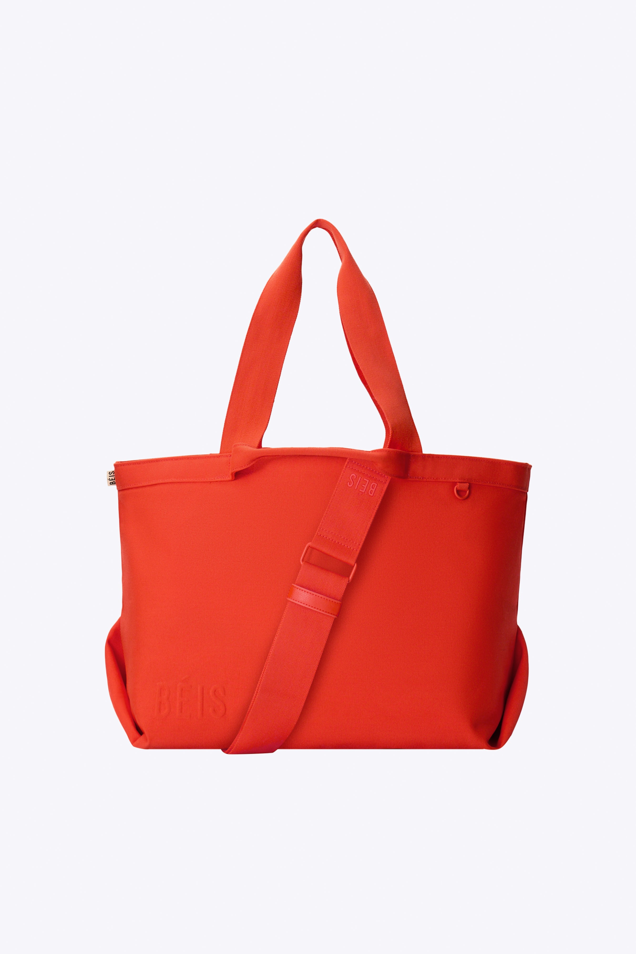 Flame Red Travel Tote Bag - Lightweight Durable Carry-On for Women | Perfect for Airplane, Beach & Weekend Getaways