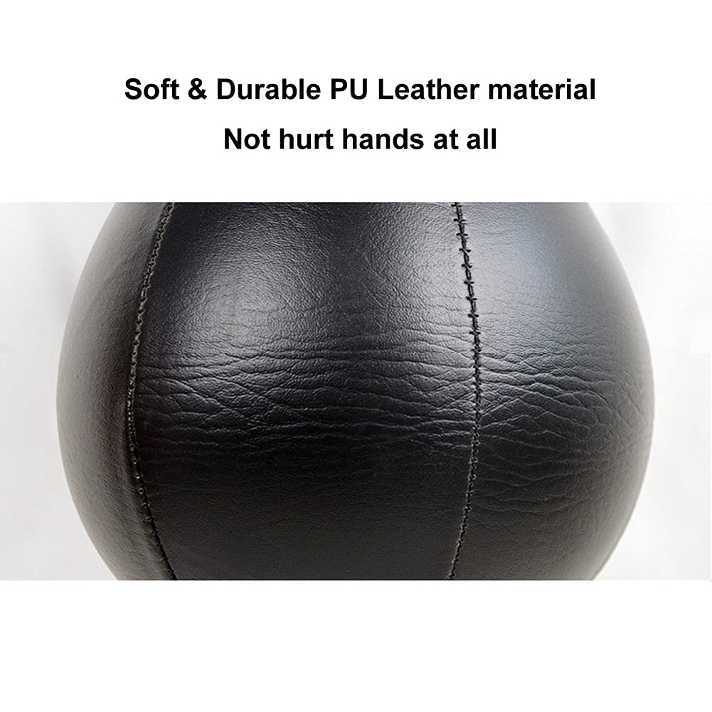 Professional Boxing Speedbag Swivel Set with Black Leather Punching Ball & Pump - MMA Speed Ball Training Equipment for Muay Thai, Boxing, Home Gym Workouts - Perfect for Cardio, Strength Training & Martial Arts Practice