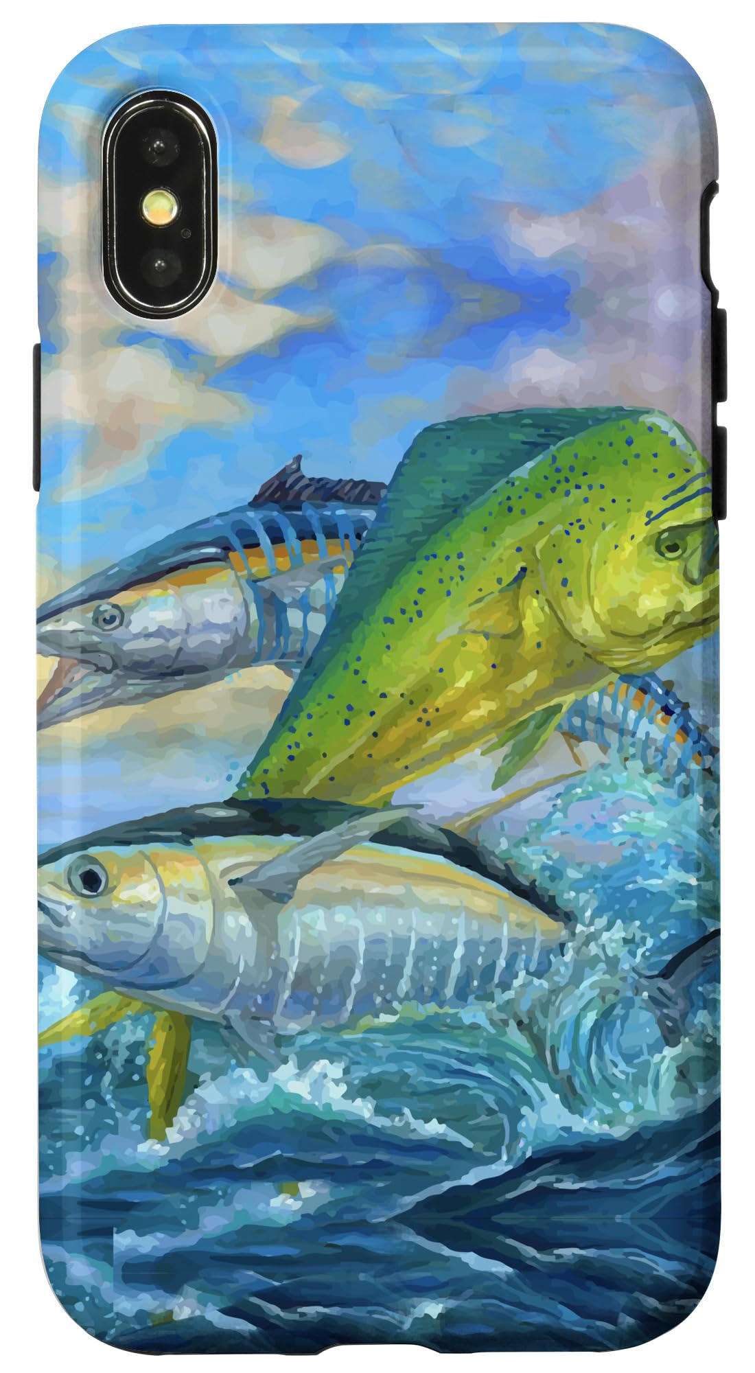 iPhone X/XS Cute Mahi Mahi Fishing Fish Tuna Phone Case - Durable Protective Cover for Outdoor & Water Sports Enthusiasts