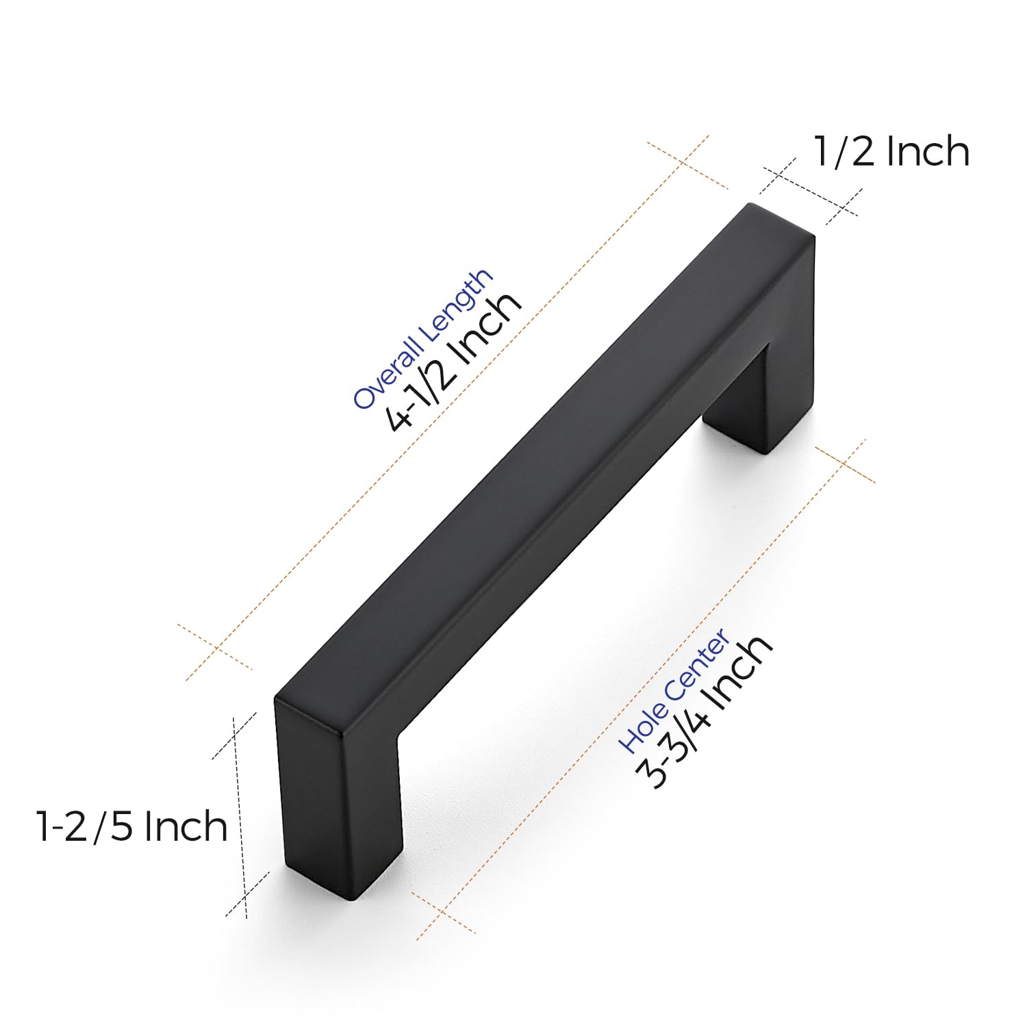 Ravinte 55 Pack 3-3/4 Inch Matte Black Square Cabinet Handles & Drawer Pulls - Durable Kitchen Cabinet Hardware for Modern Home & Office Renovation