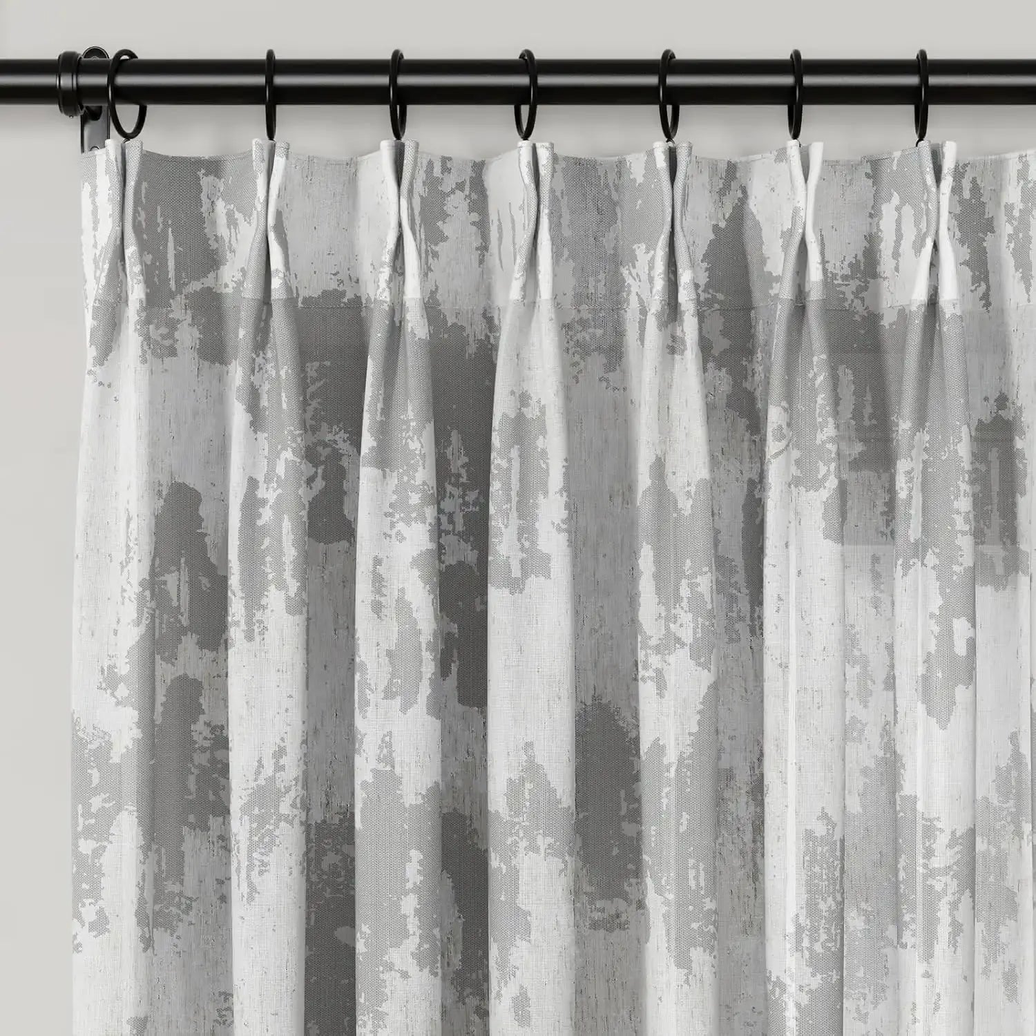 Freya Linen Semi-Sheer Jacquard Pleated Curtains - Elegant Window Treatment for Living Room & Bedroom