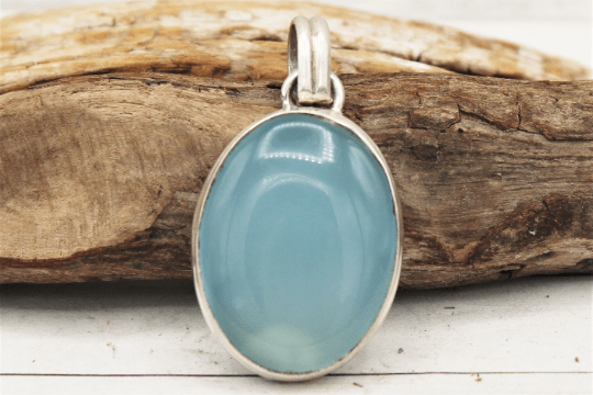 Blue Chalcedony Pendant Necklace - Natural Stone Jewelry for Women - Perfect for Everyday Wear, Gifts & Spiritual Healing
