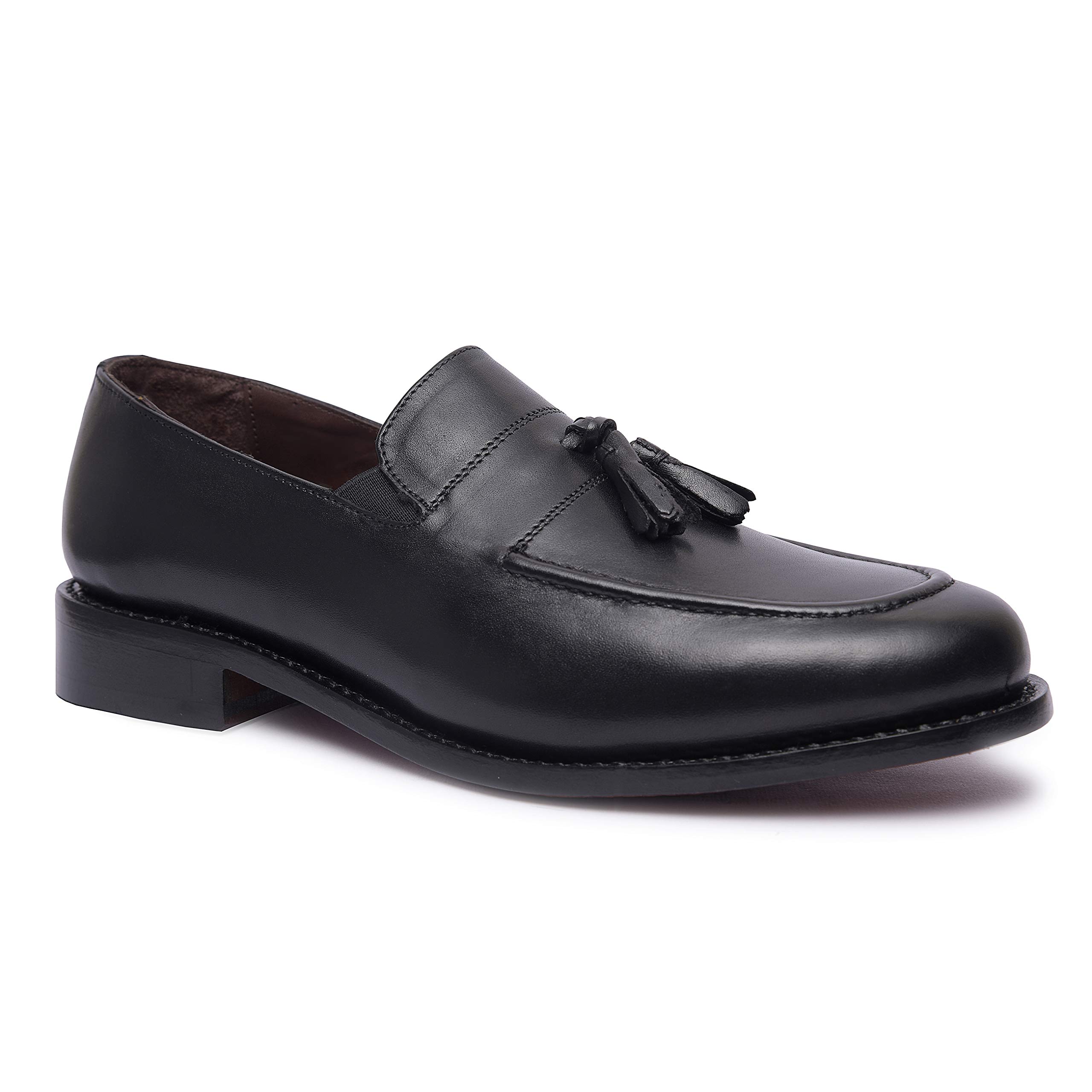 Genuine Leather Tassel Loafers for Men - Handcrafted Goodyear Welted Dress Shoes with Leather Sole | Comfortable Slip-On Luxury Loafers | Perfect for Business, Office & Formal Occasions